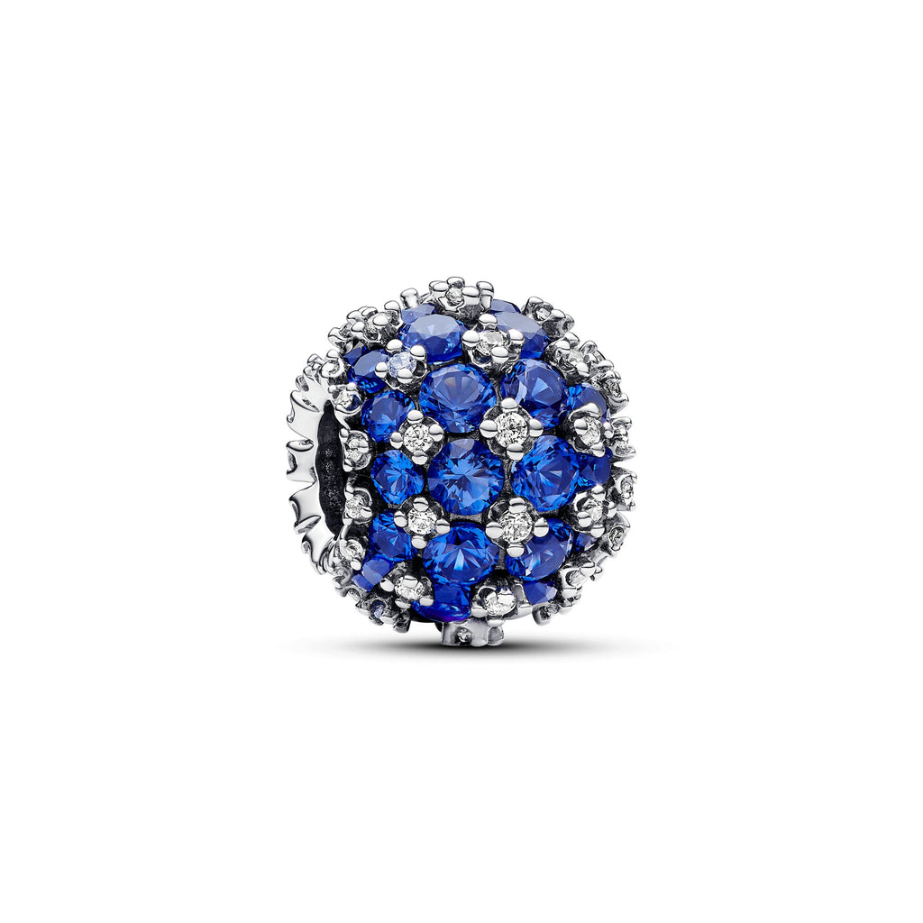 PANDORA Sparkling Pavé Round Blue Charm Cubic Zirconia Charms Bracelet Charm Jewelry Gift