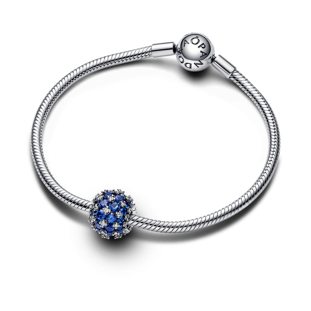 PANDORA Sparkling Pavé Round Blue Charm Cubic Zirconia Charms Bracelet Charm Jewelry Gift