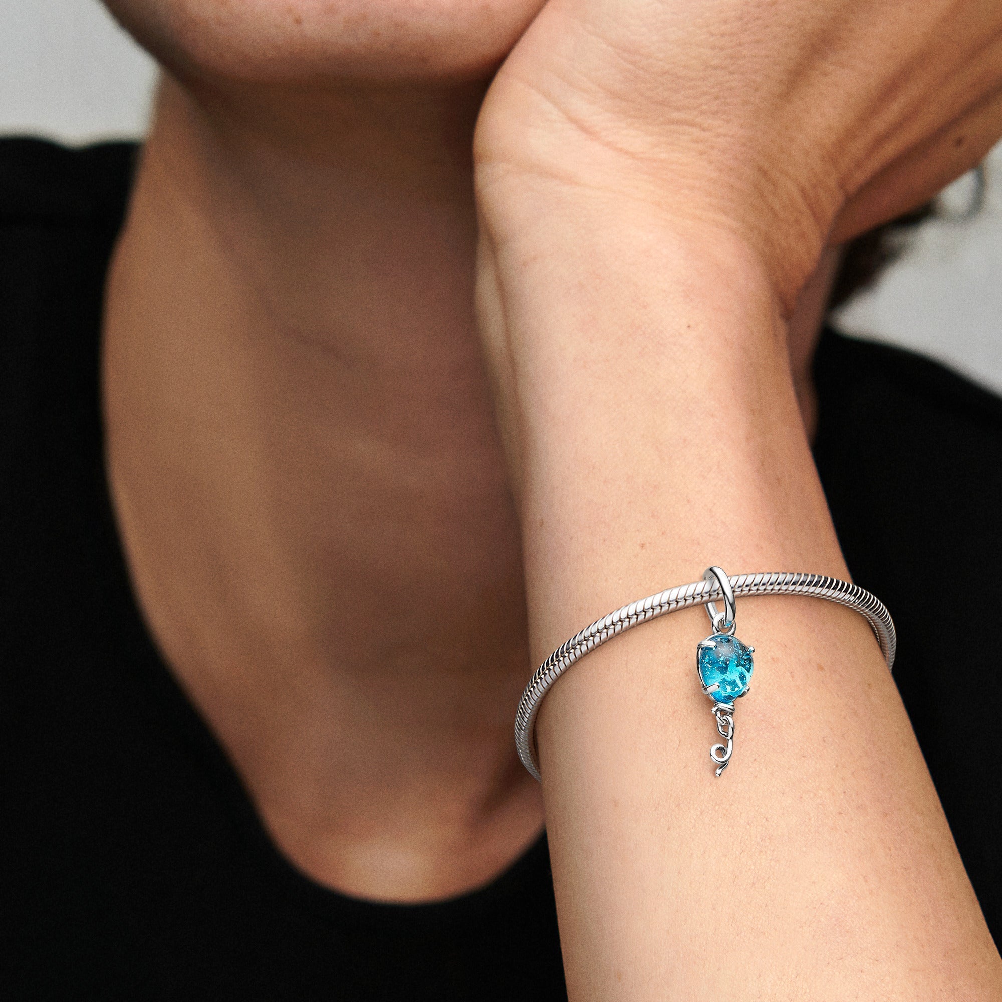 PANDORA Blue Murano Glass Balloon Dangle Charm Charms Bracelet Charm Jewelry Gift