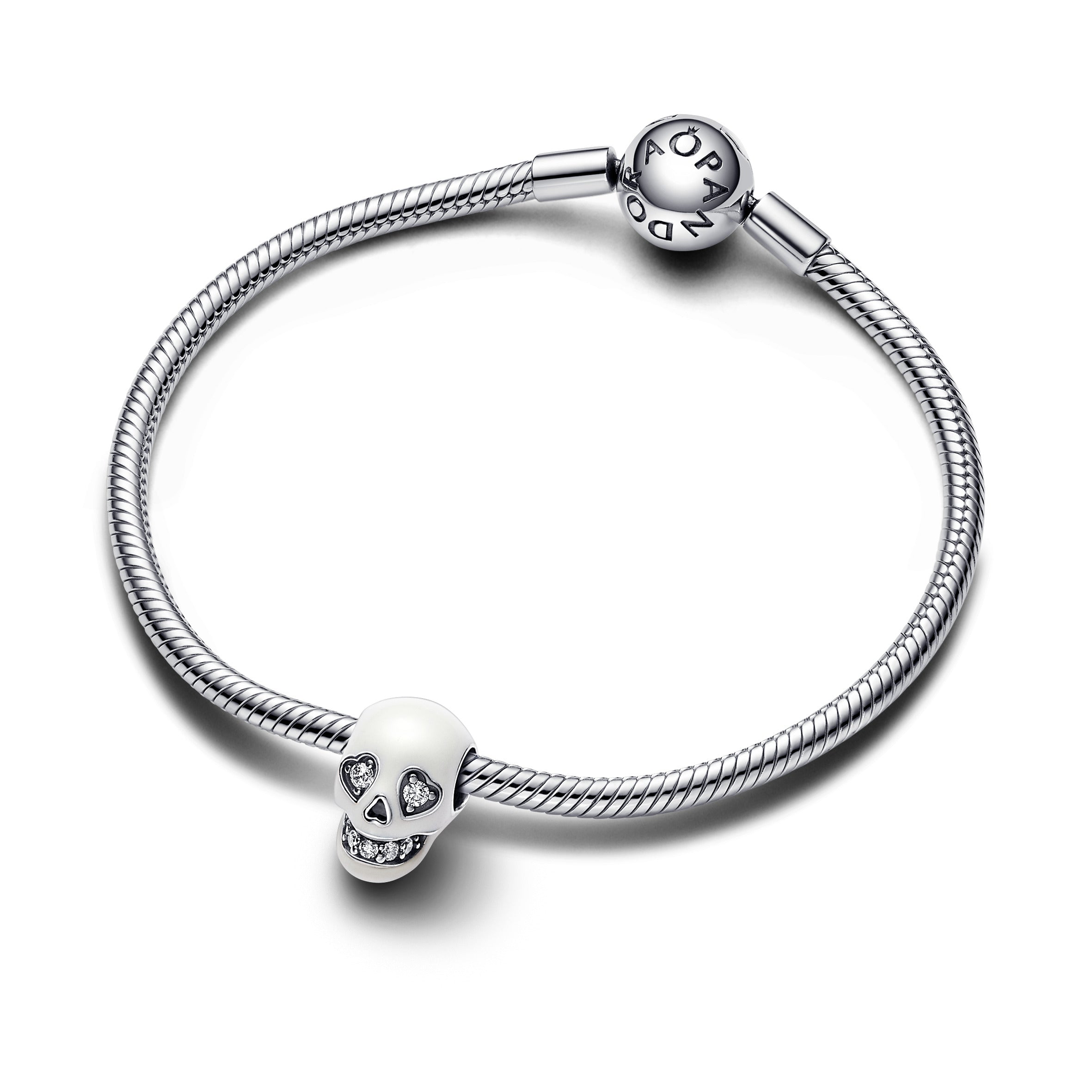 PANDORA Glow-in-the-dark Sparkling Skull Charm Charms Bracelet Charm Jewelry Gift