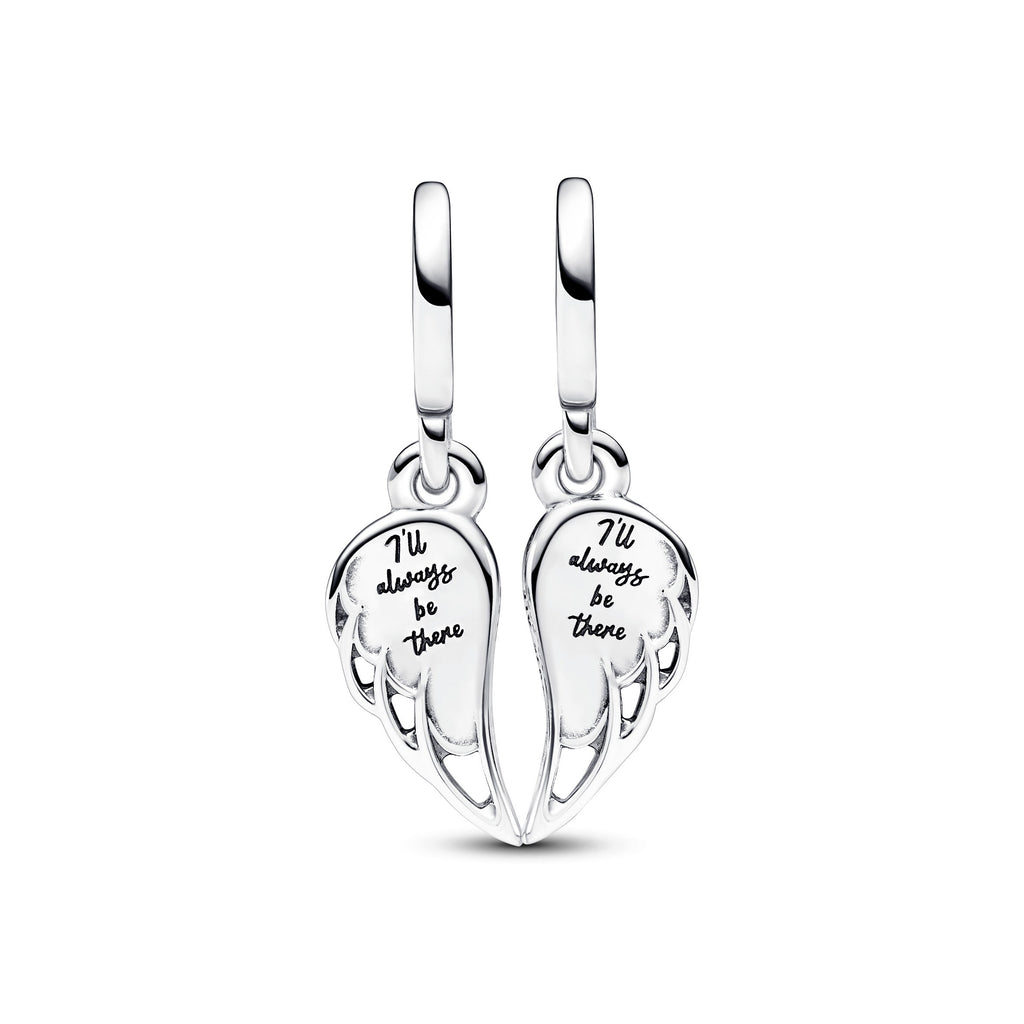PANDORA Sparkling Splitable Angel Wings Dangle Charm Cubic Zirconia Blue Charms Bracelet Charm Jewelry Gift