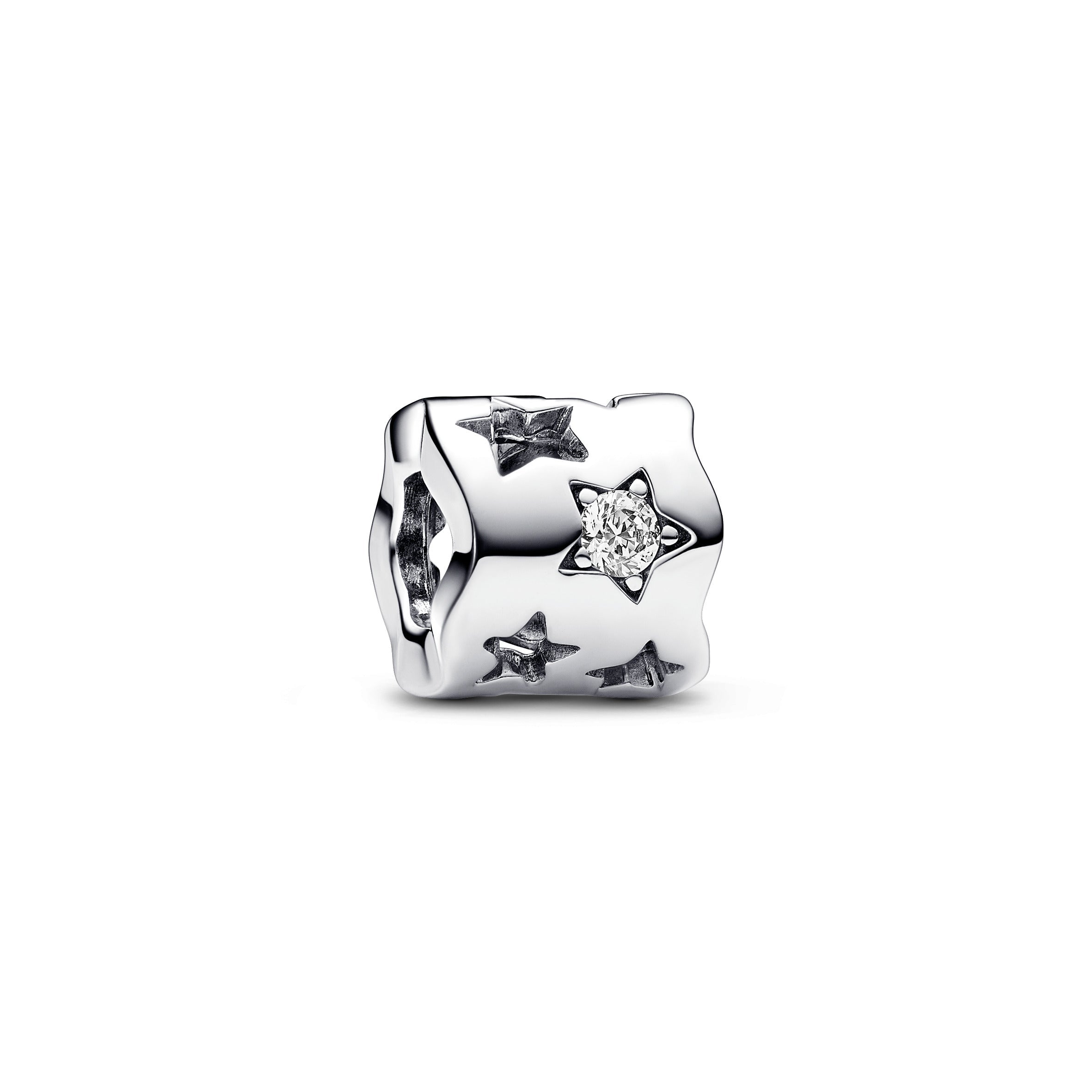 PANDORA Cut-out Sparkling Star Charm Cubic Zirconia Silver Charms Bracelet Charm Jewelry Gift