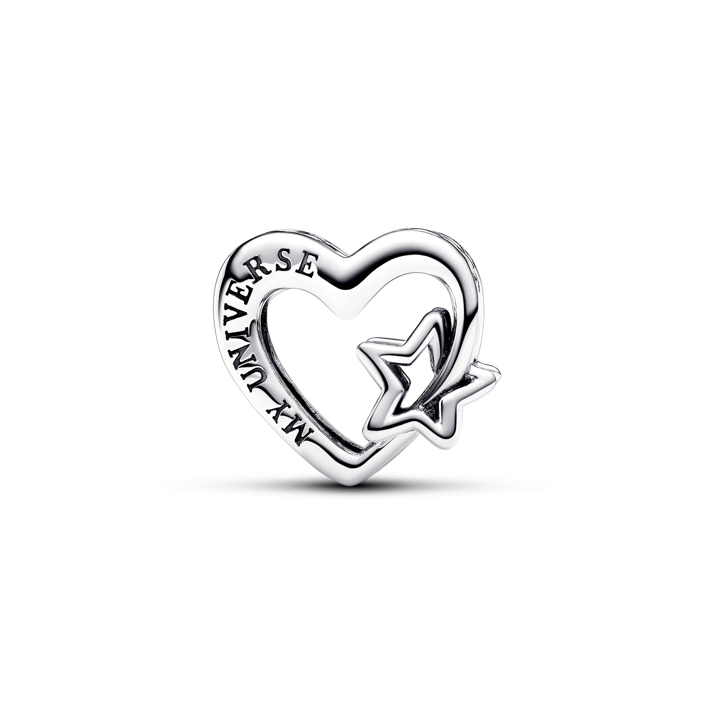 PANDORA Openwork Family Heart And Star Charm Sterling Silver Charms Bracelet Charm Jewelry Gift