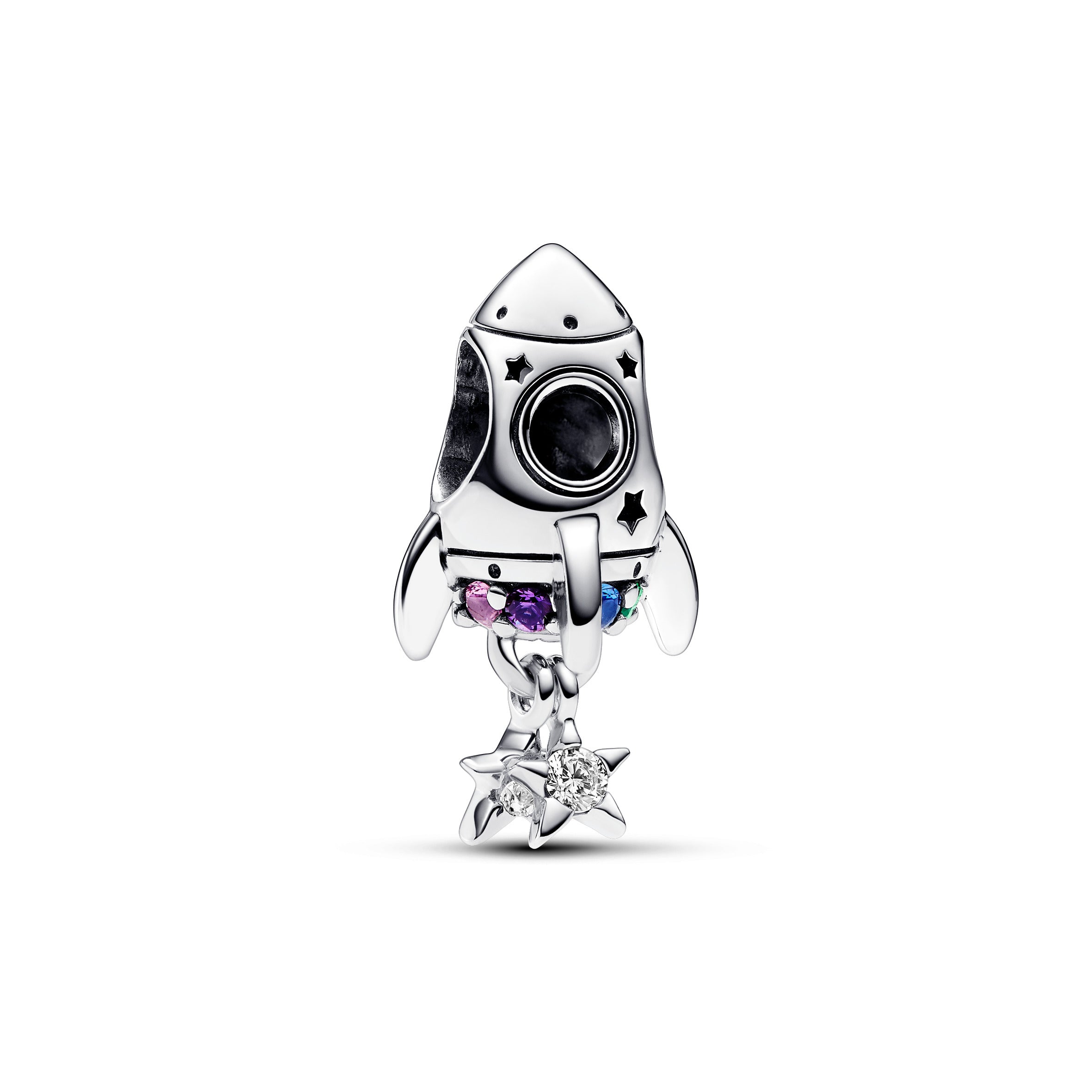 PANDORA Space Love Rocket Charm Cubic Zirconia Silver Charms Bracelet Charm Jewelry Gift