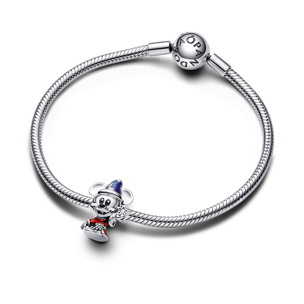 PANDORA Disney Sorcerer Apprentice Mickey Charm Cubic Zirconia Blue Charms Bracelet Charm Jewelry Gift