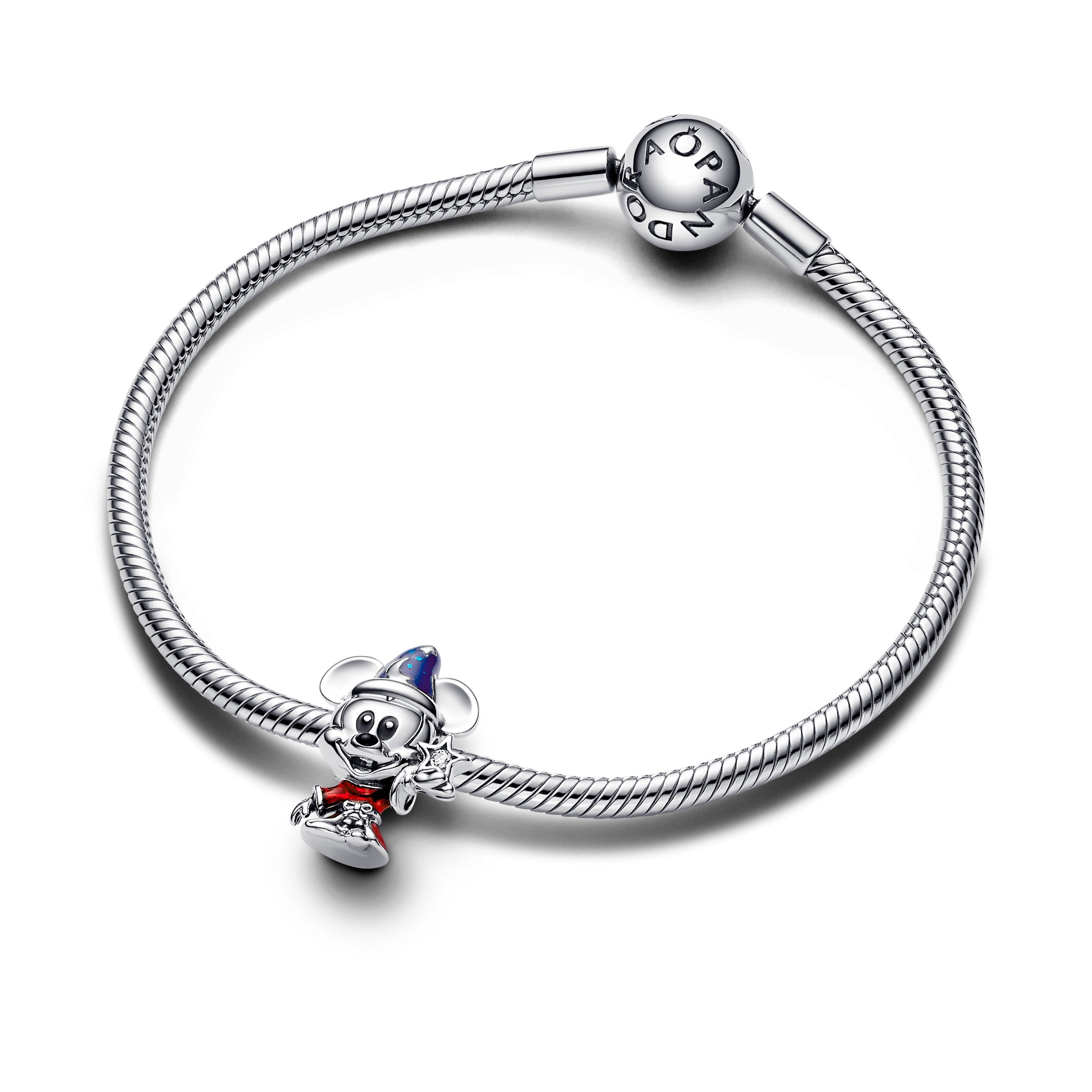 PANDORA Disney Sorcerer Apprentice Mickey Charm Cubic Zirconia Blue Charms Bracelet Charm Jewelry Gift