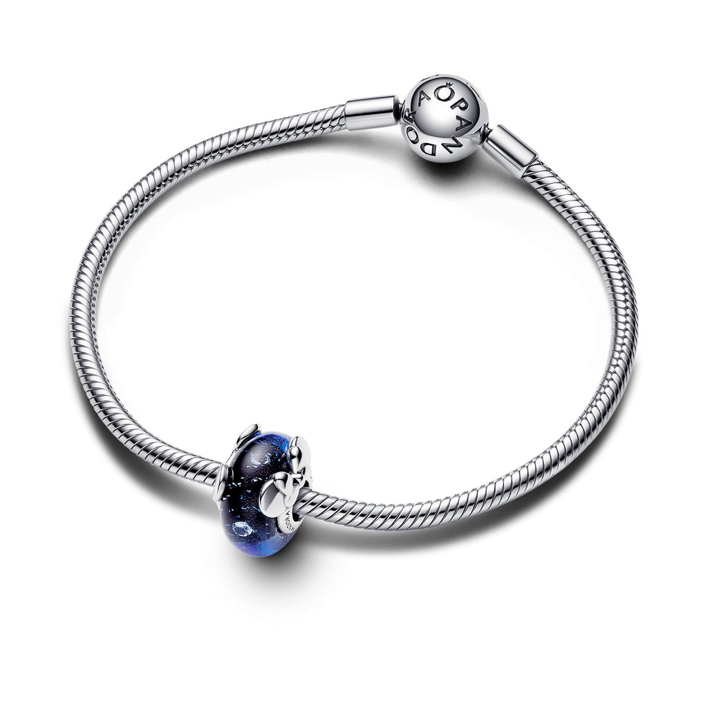 PANDORA Disney Mickey Mouse And Minnie Mouse Blue Murano Glass Charm Charms Bracelet Charm Jewelry Gift