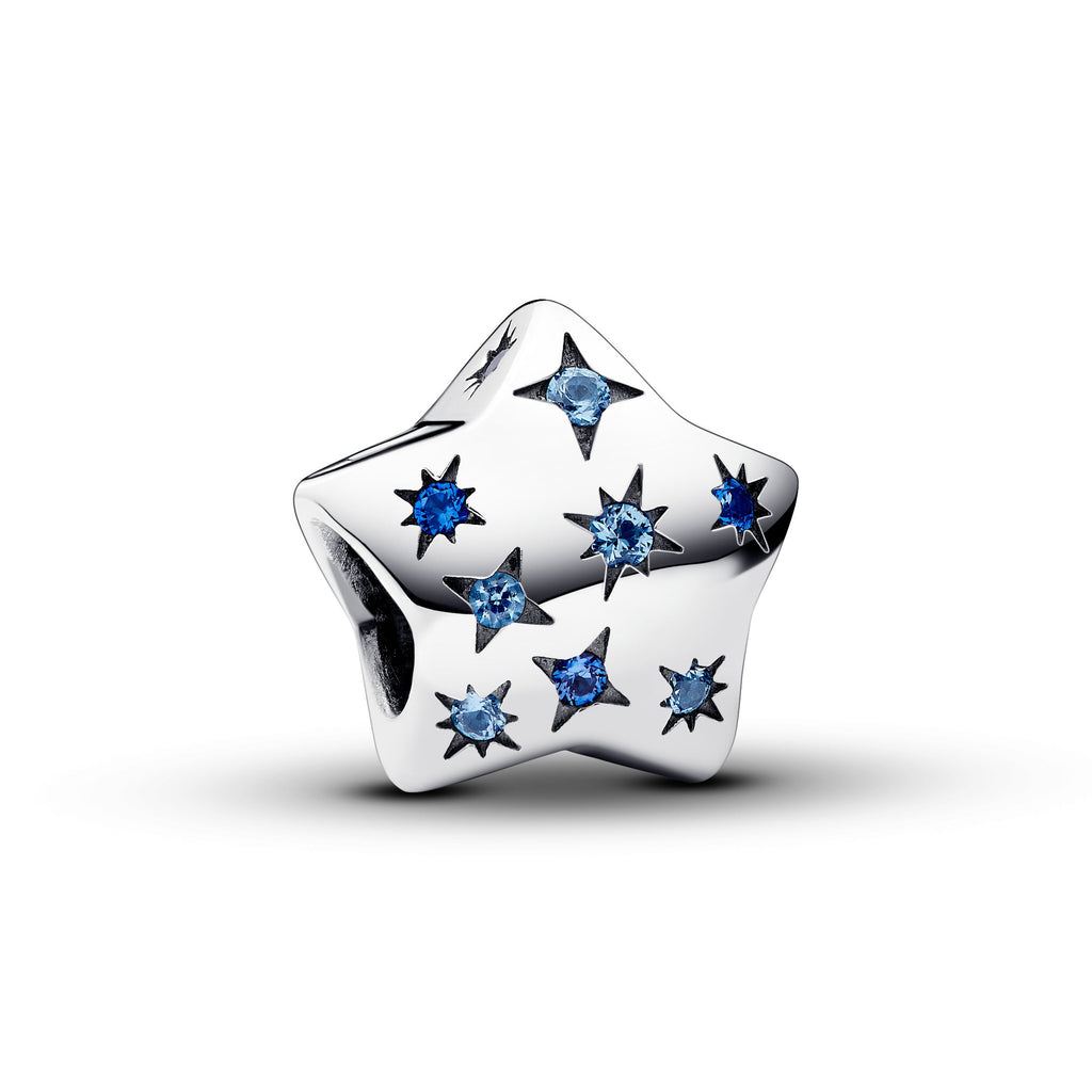 PANDORA Bold Sparkling Star Charm Cubic Zirconia Blue Charms Bracelet Charm Jewelry Gift