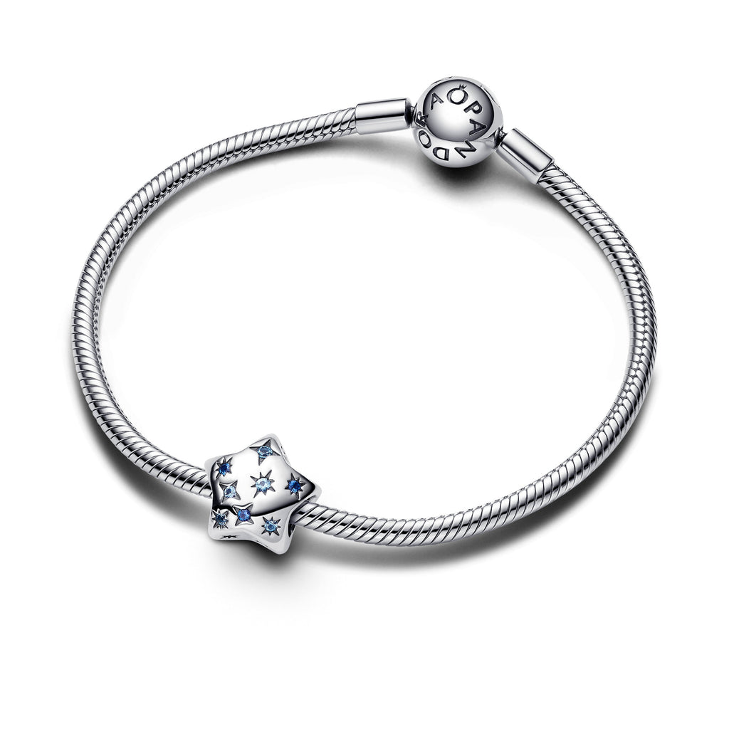 PANDORA Bold Sparkling Star Charm Cubic Zirconia Blue Charms Bracelet Charm Jewelry Gift