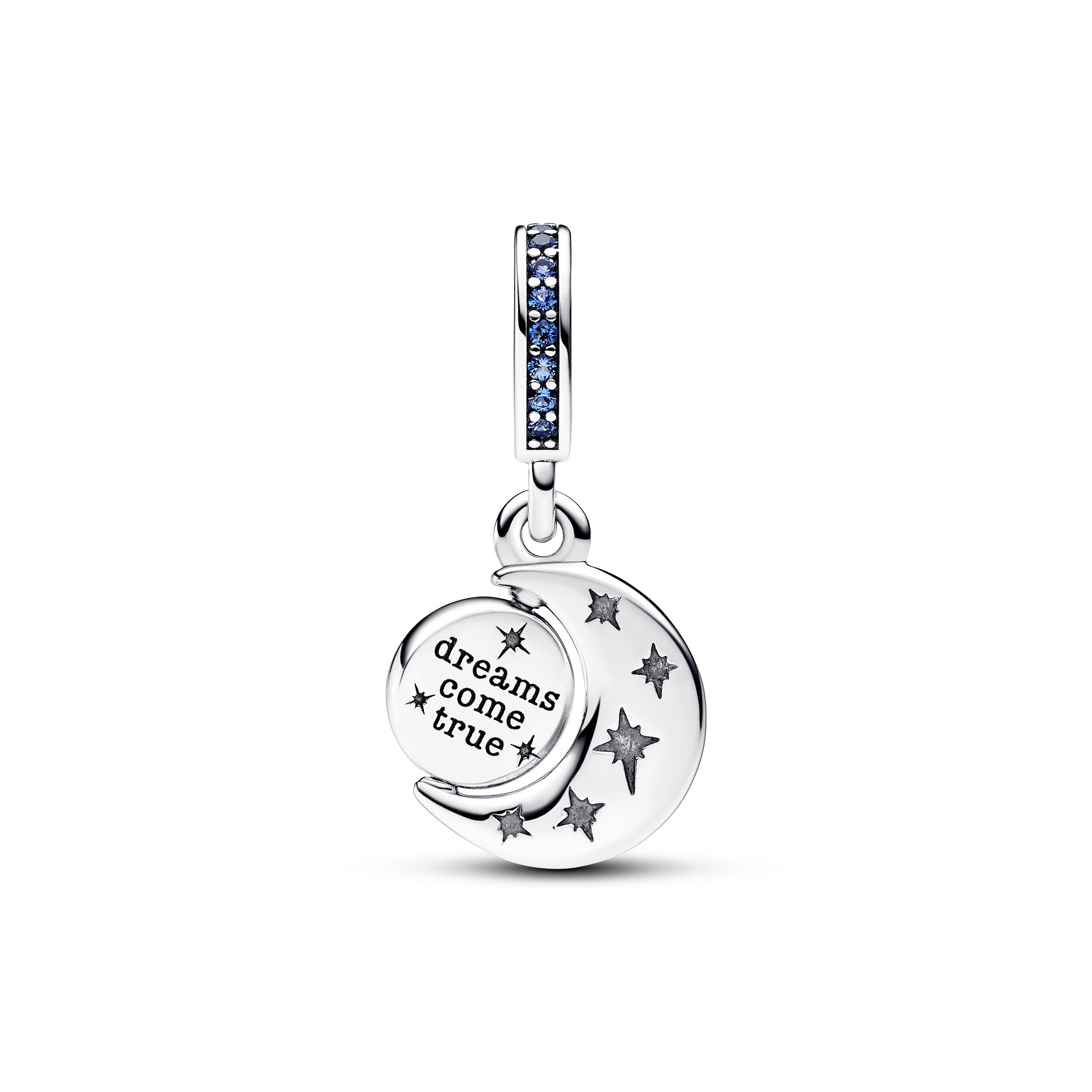 PANDORA Sparkling Moon Spinning Dangle Charm Cubic Zirconia Blue Charms Bracelet Charm Jewelry Gift