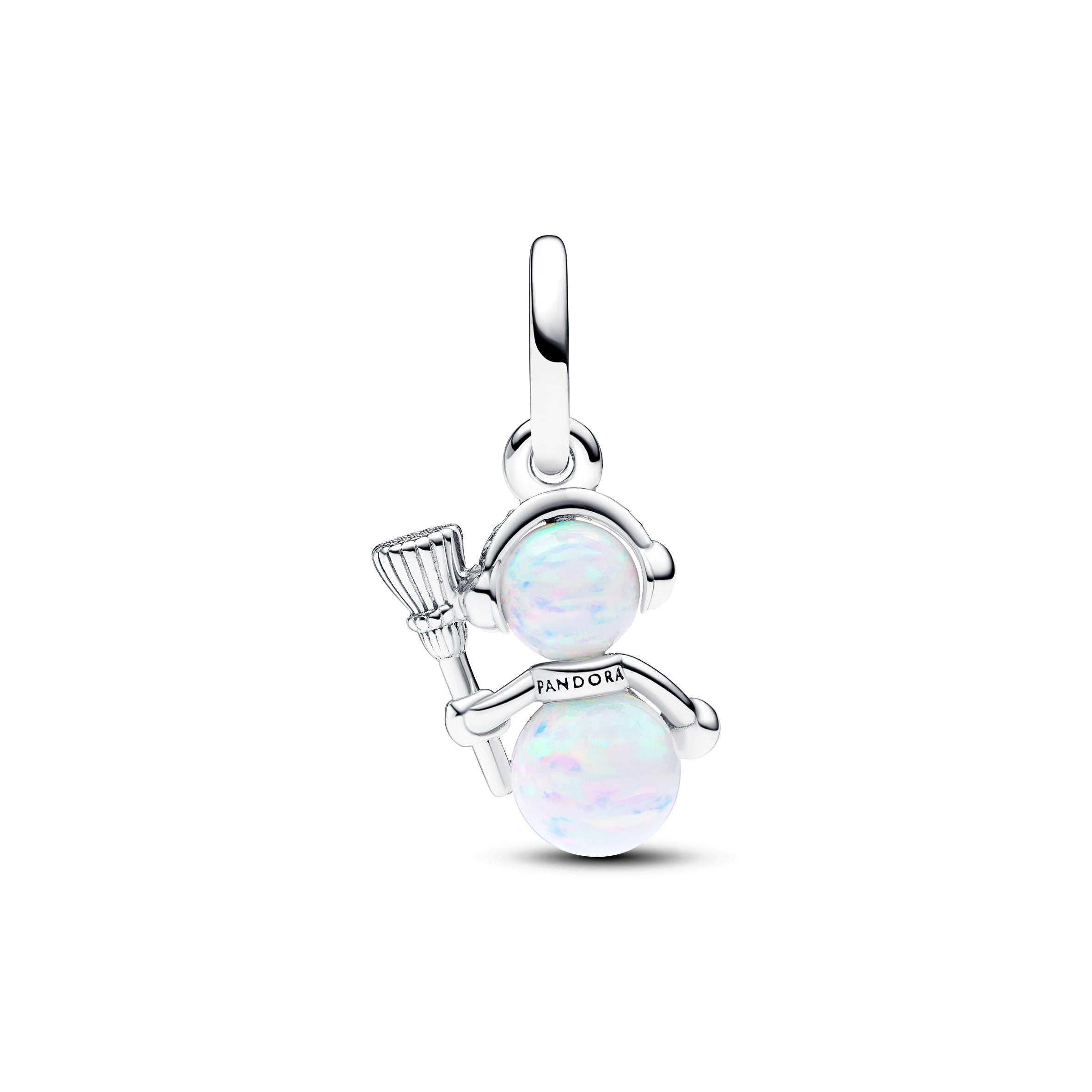 PANDORA Opalescent Snowman Dangle Charm Cubic Zirconia Silver Charms Bracelet Charm Jewelry Gift