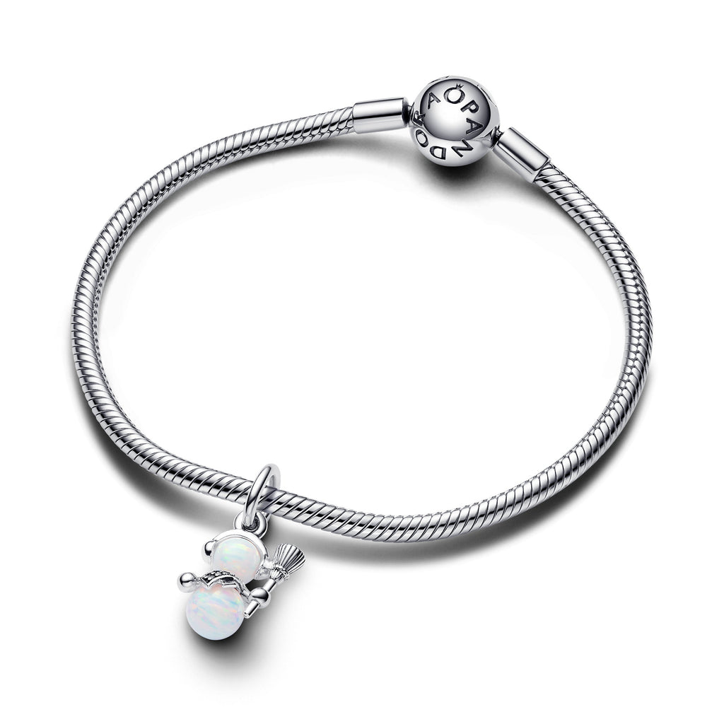 PANDORA Opalescent Snowman Dangle Charm Cubic Zirconia Silver Charms Bracelet Charm Jewelry Gift