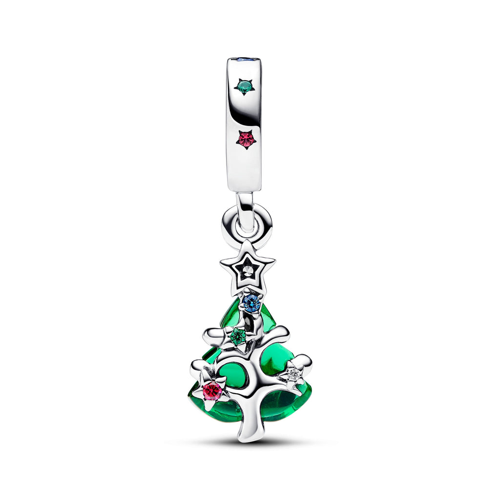 PANDORA Sparkling Christmas Tree Dangle Charm Cubic Zirconia Green Charms Bracelet Charm Jewelry Gift