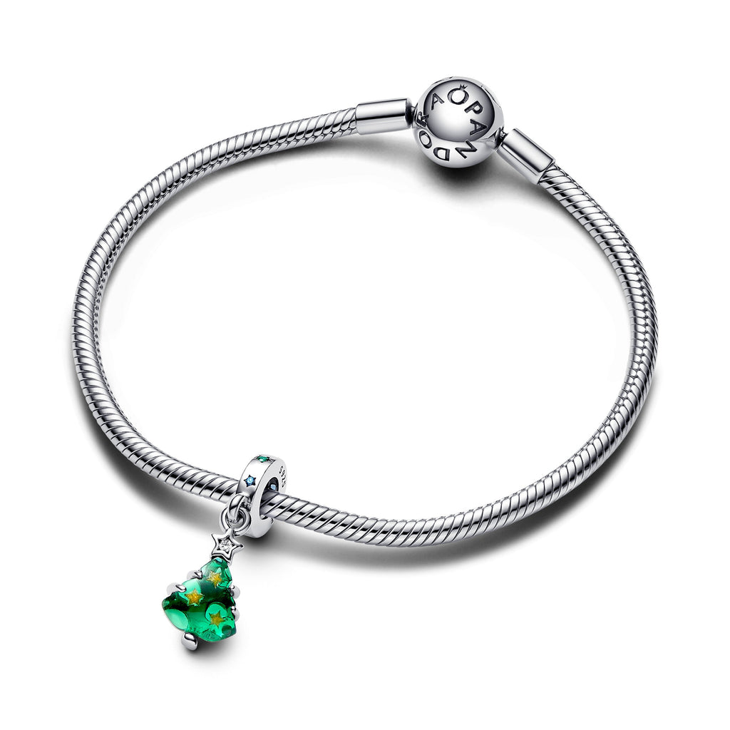 PANDORA Sparkling Christmas Tree Dangle Charm Cubic Zirconia Green Charms Bracelet Charm Jewelry Gift