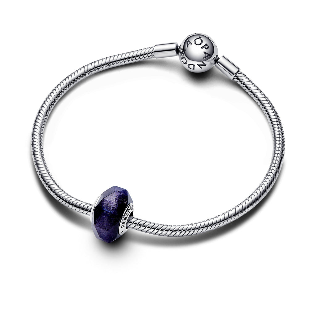 PANDORA Faceted Blue Murano Glass Charm Charms Bracelet Charm Jewelry Gift