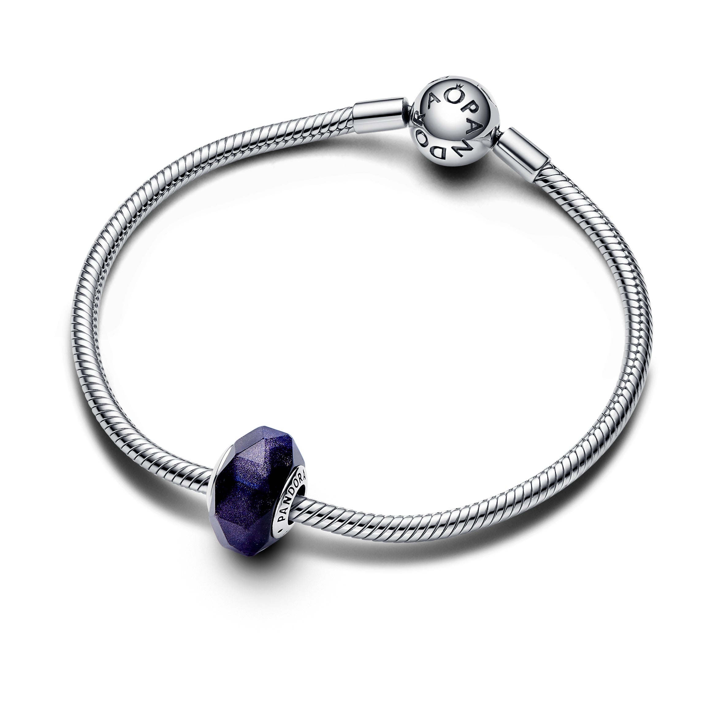 PANDORA Faceted Blue Murano Glass Charm Charms Bracelet Charm Jewelry Gift
