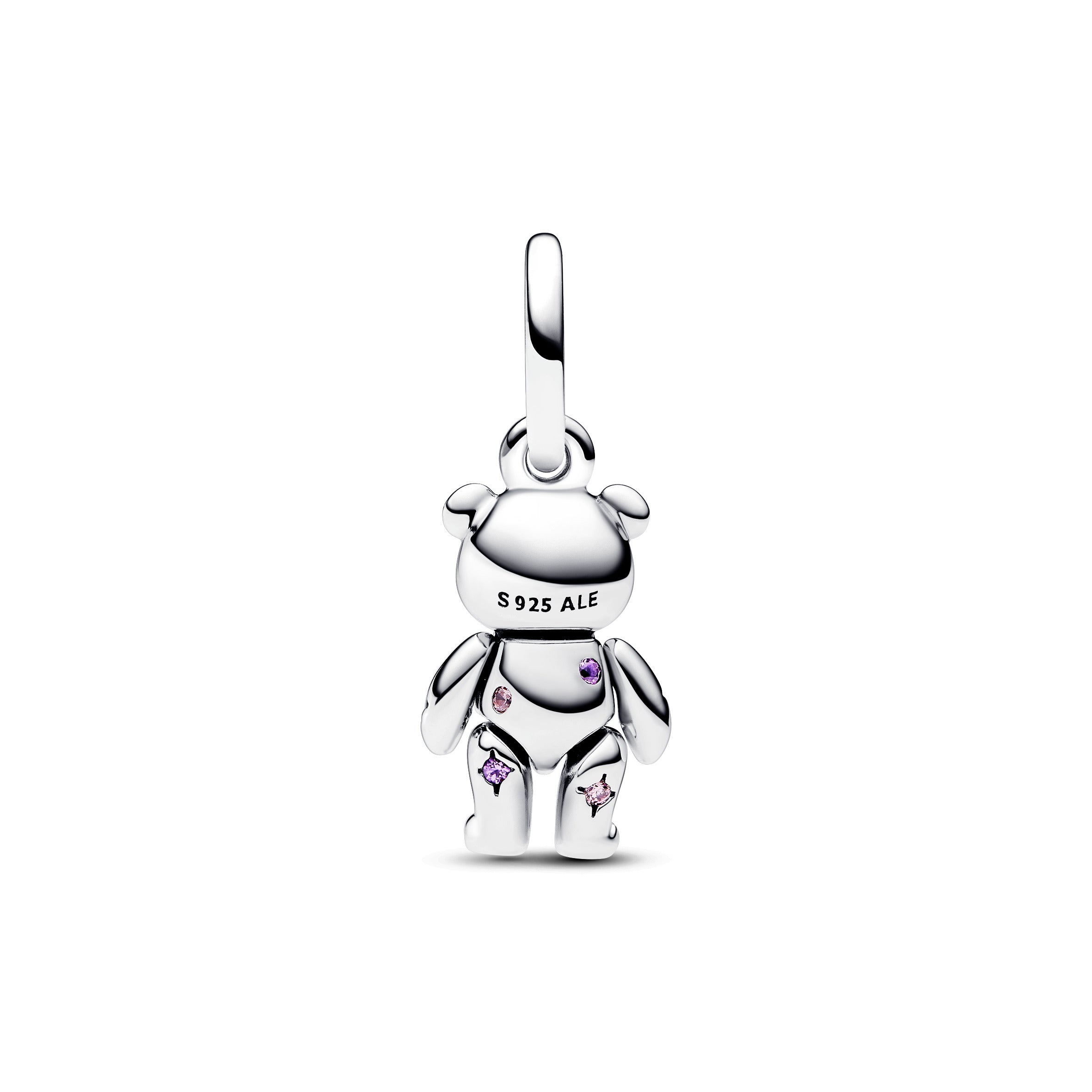 PANDORA Movable Teddy Bear Dangle Charm Cubic Zirconia Silver Charms Bracelet Charm Jewelry Gift