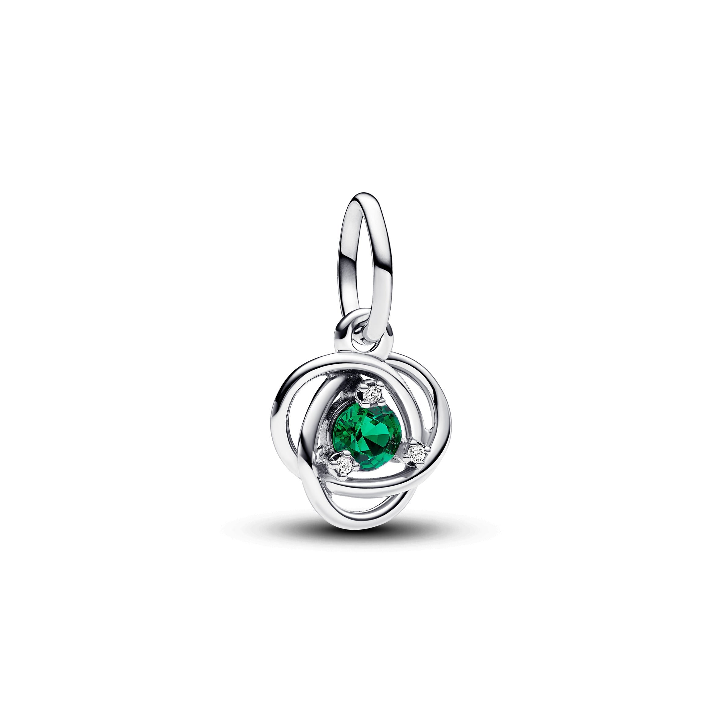 PANDORA May Royal Green Eternity Circle Dangle Charm Cubic Zirconia Silver Birthdays Charms Bracelet Charm Jewelry Gift