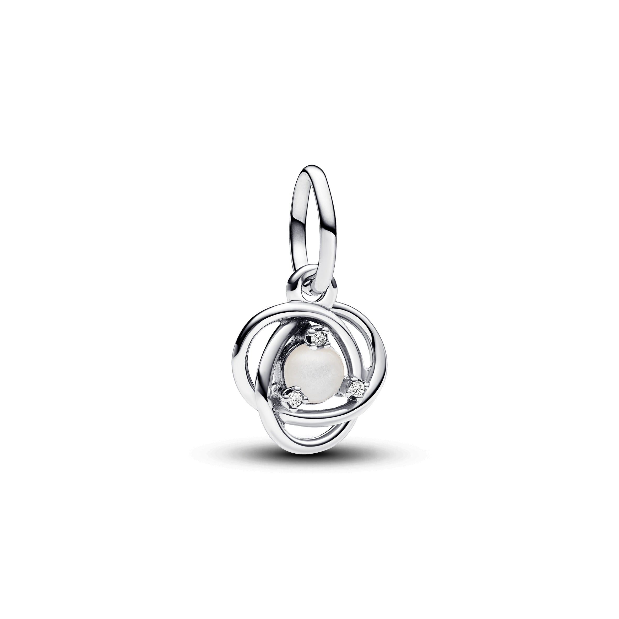PANDORA June White Eternity Circle Dangle Charm Cubic Zirconia Silver Birthdays Charms Bracelet Charm Jewelry Gift