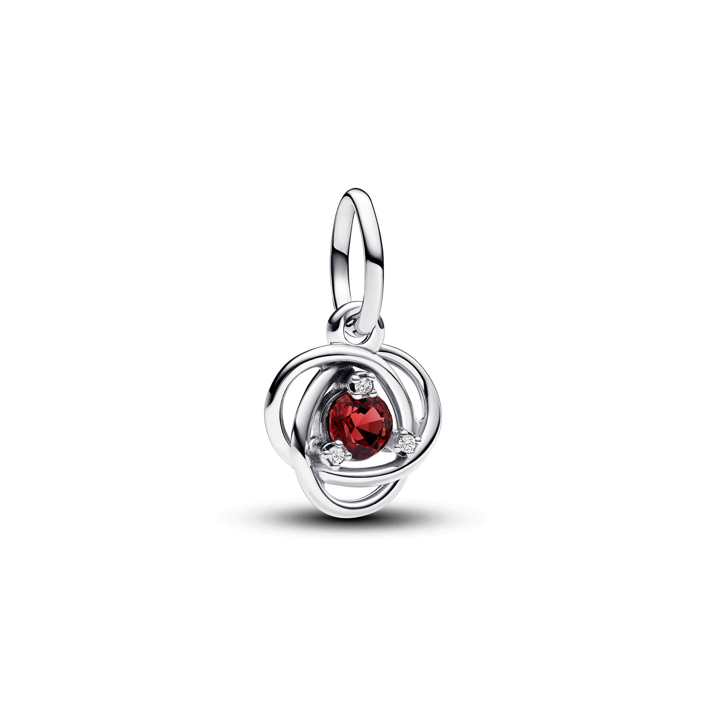 PANDORA July True Red Eternity Circle Dangle Charm Cubic Zirconia Birthdays Charms Bracelet Charm Jewelry Gift