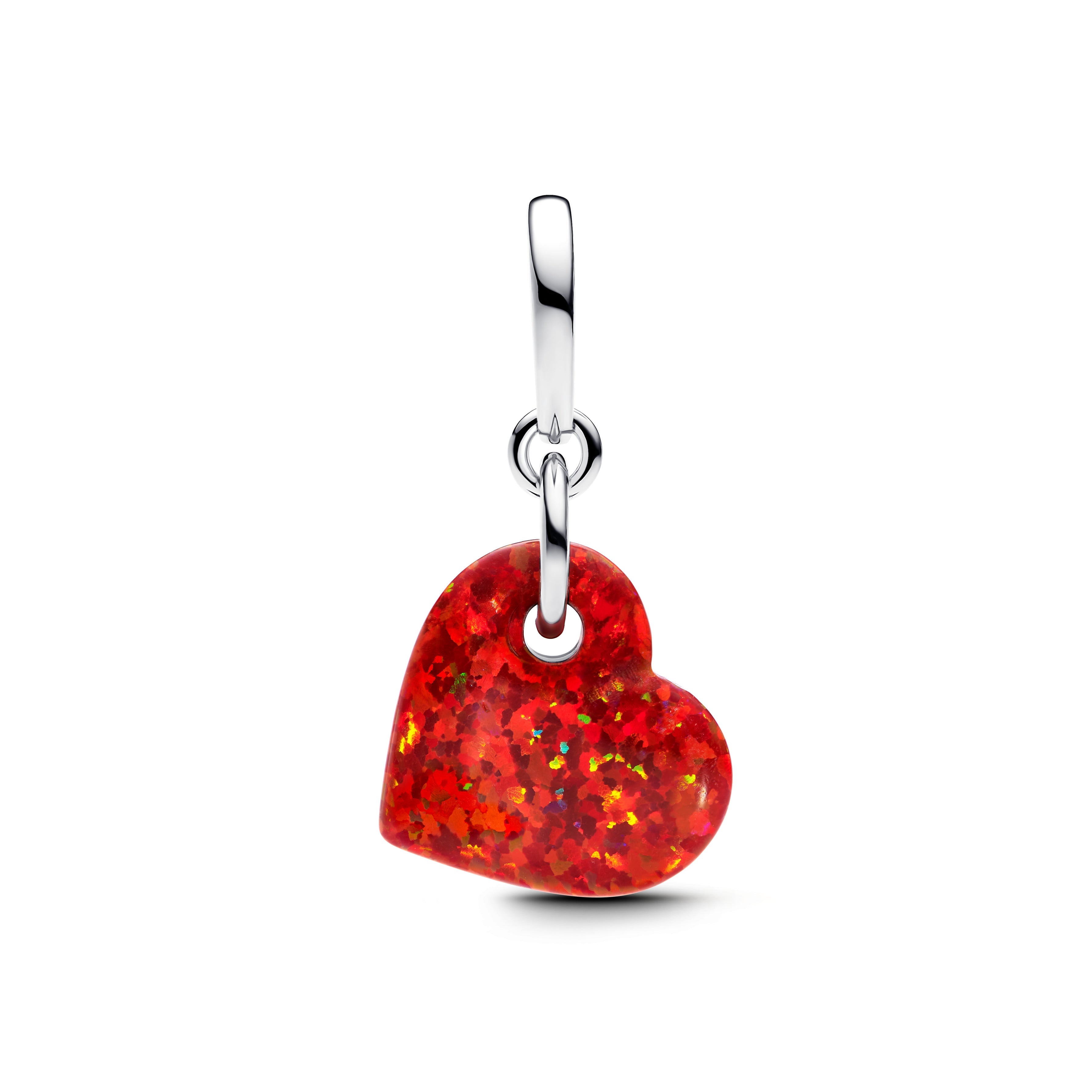 PANDORA Opalescent Red Heart Dangle Charm Lab Created Opal Chinese New Year Charms Bracelet Charm Jewelry Gift