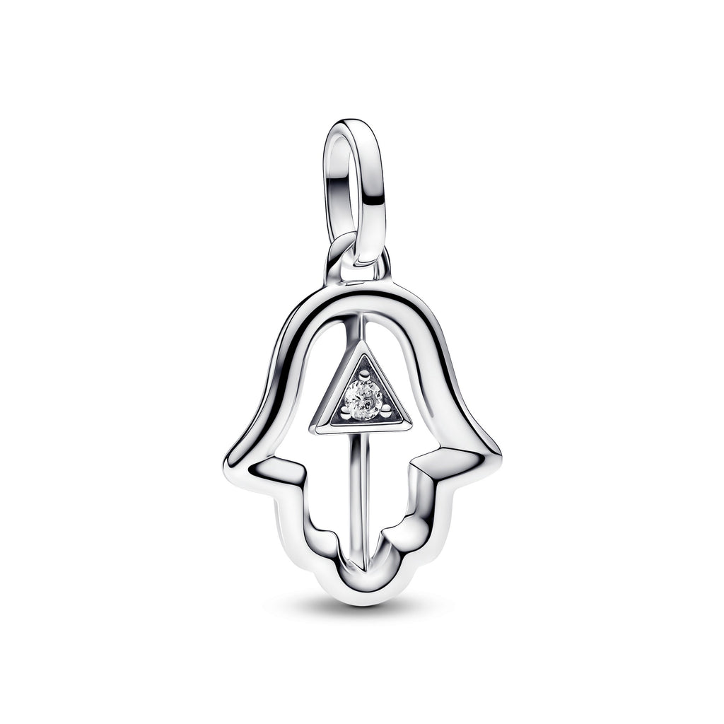 PANDORA Hamsa Hand Medallion Charm Cubic Zirconia Clear Symbols Charms Bracelet Charm Jewelry Gift