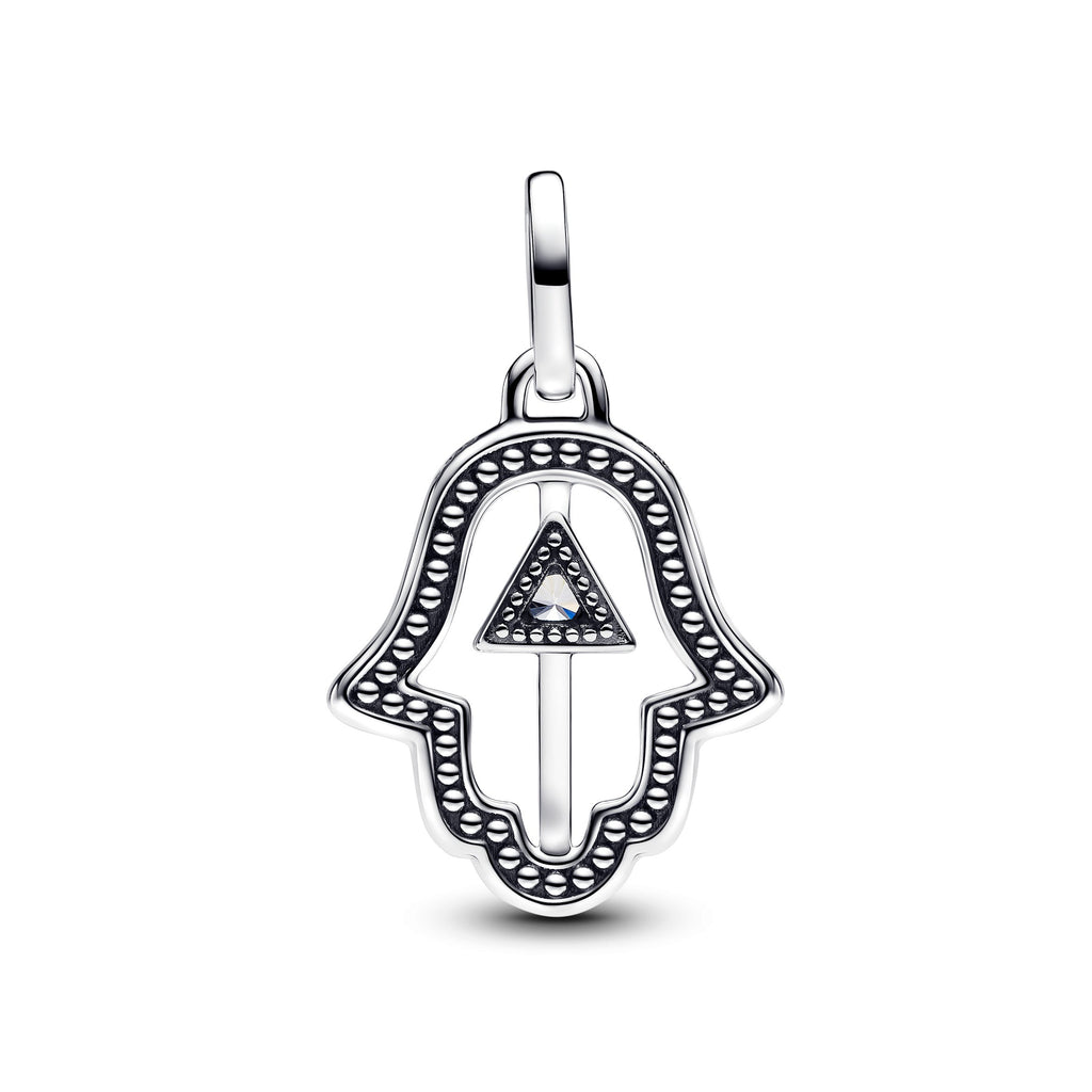 PANDORA Hamsa Hand Medallion Charm Cubic Zirconia Clear Symbols Charms Bracelet Charm Jewelry Gift
