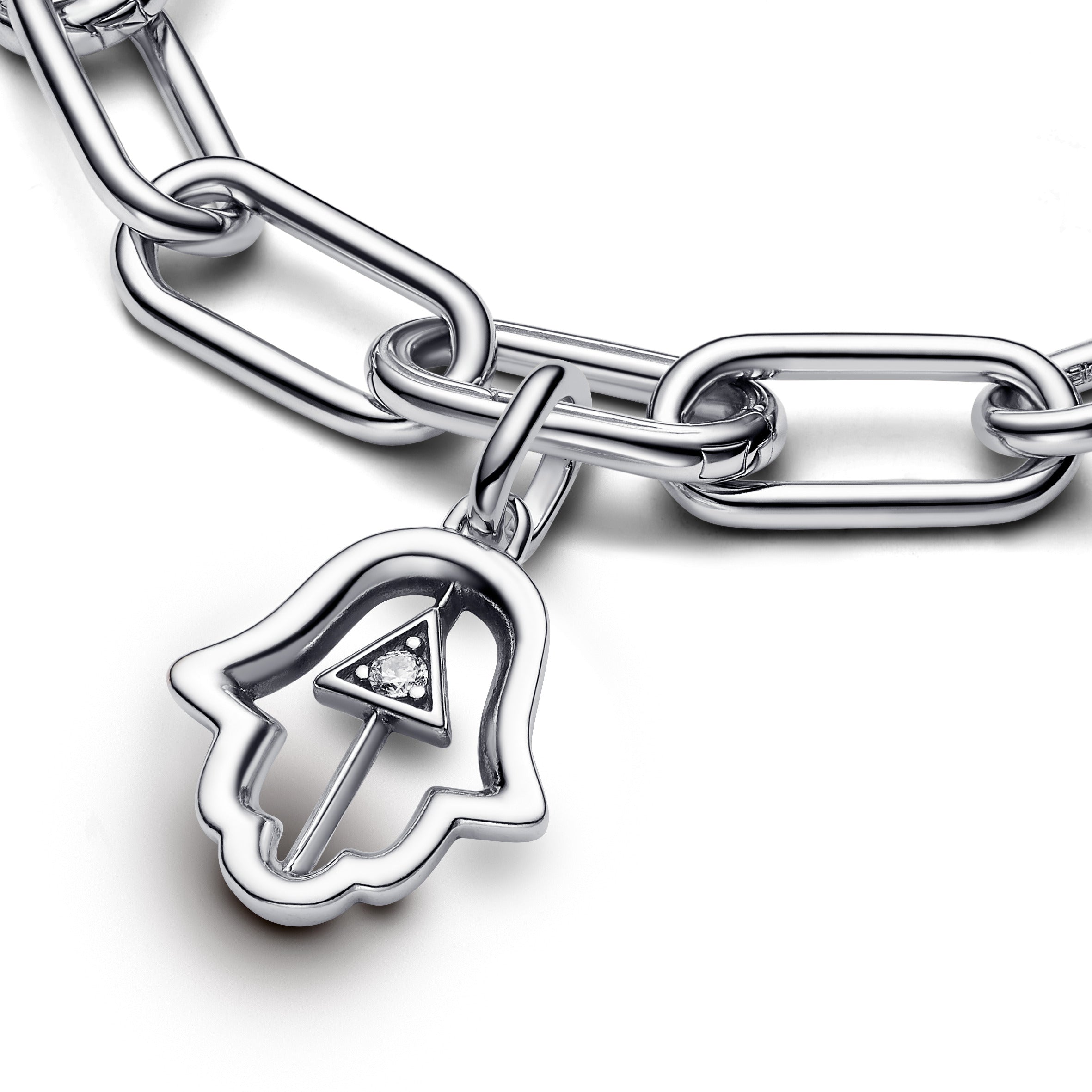 PANDORA Hamsa Hand Medallion Charm Cubic Zirconia Clear Symbols Charms Bracelet Charm Jewelry Gift