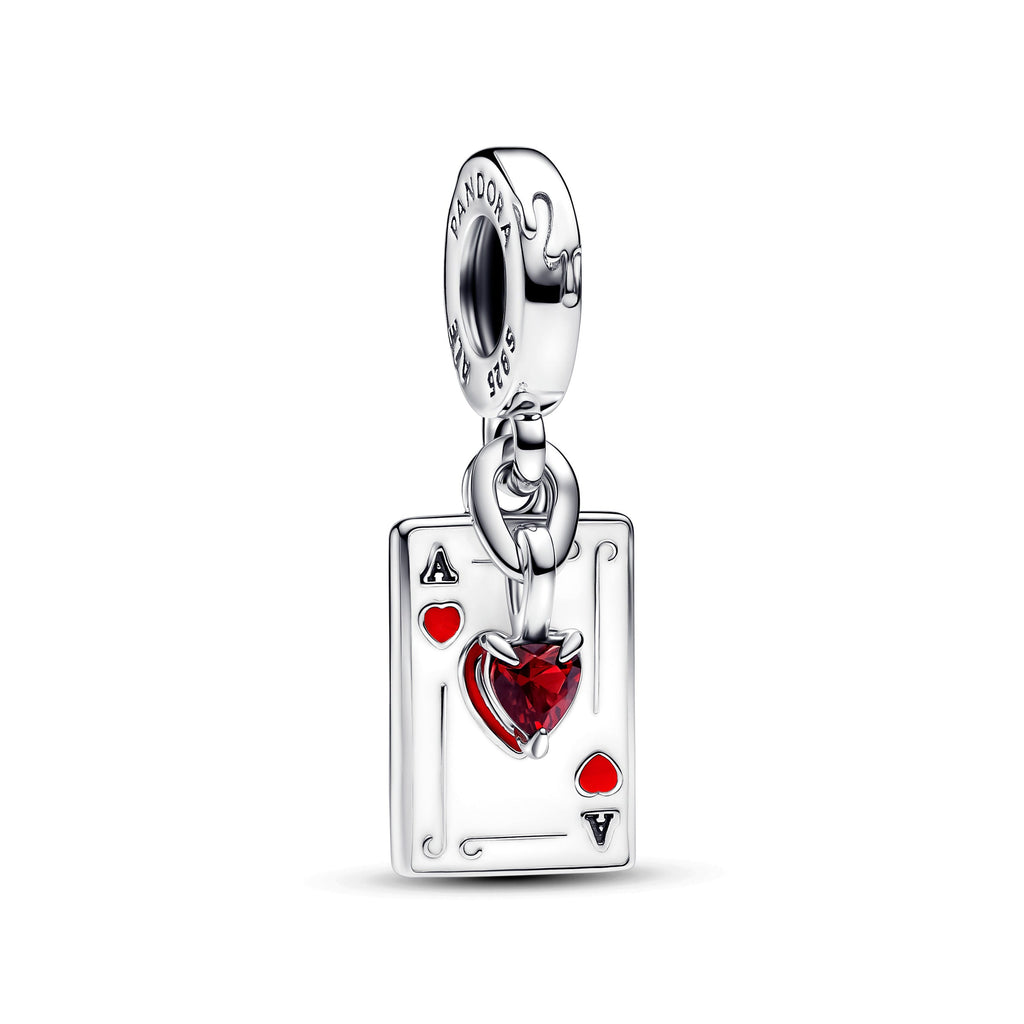 PANDORA Disney Villains Queen Of Hearts Double Dangle Charm Enamel Red Charms Bracelet Charm Jewelry Gift