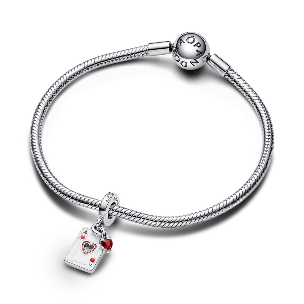 PANDORA Disney Villains Queen Of Hearts Double Dangle Charm Enamel Red Charms Bracelet Charm Jewelry Gift