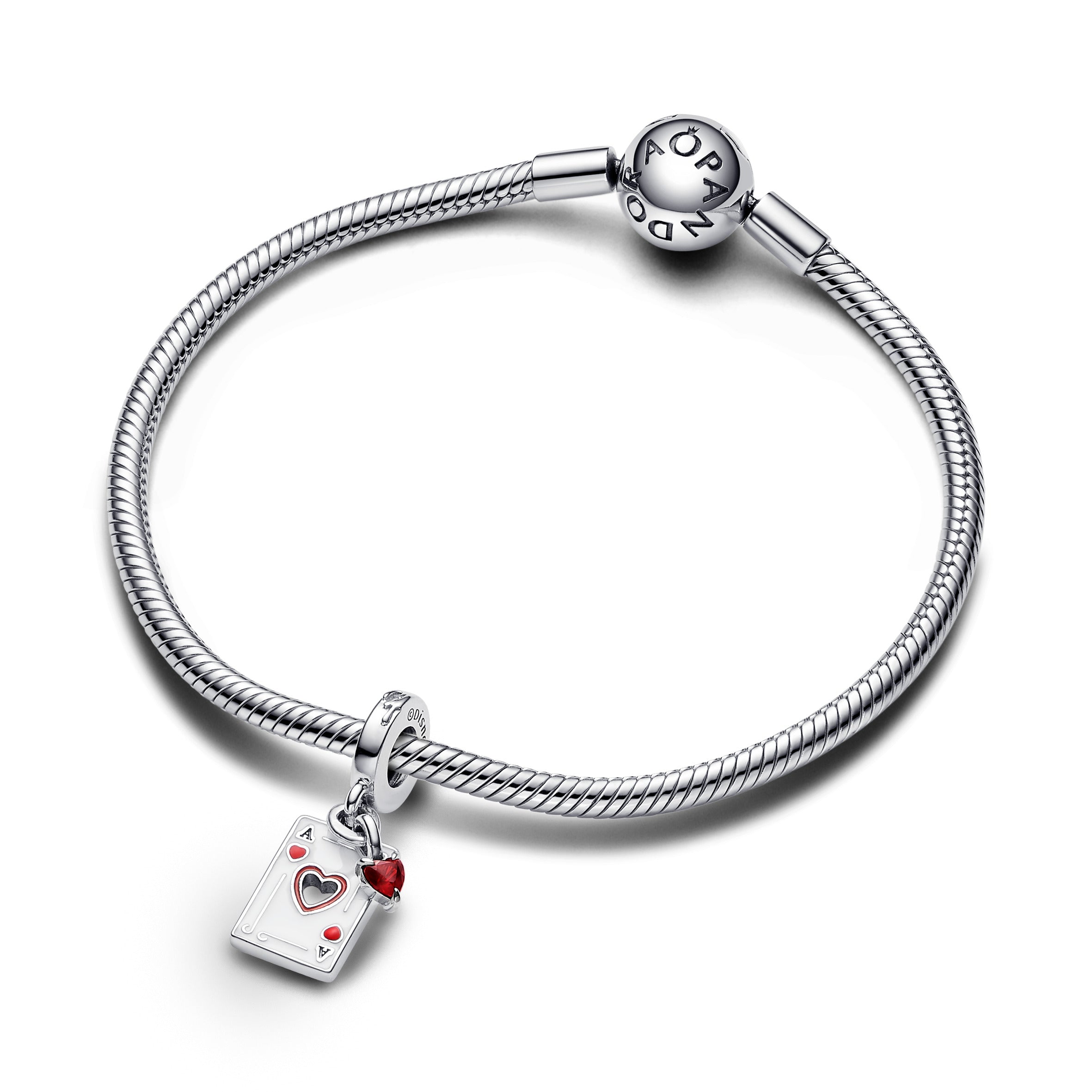 PANDORA Disney Villains Queen Of Hearts Double Dangle Charm Enamel Red Charms Bracelet Charm Jewelry Gift