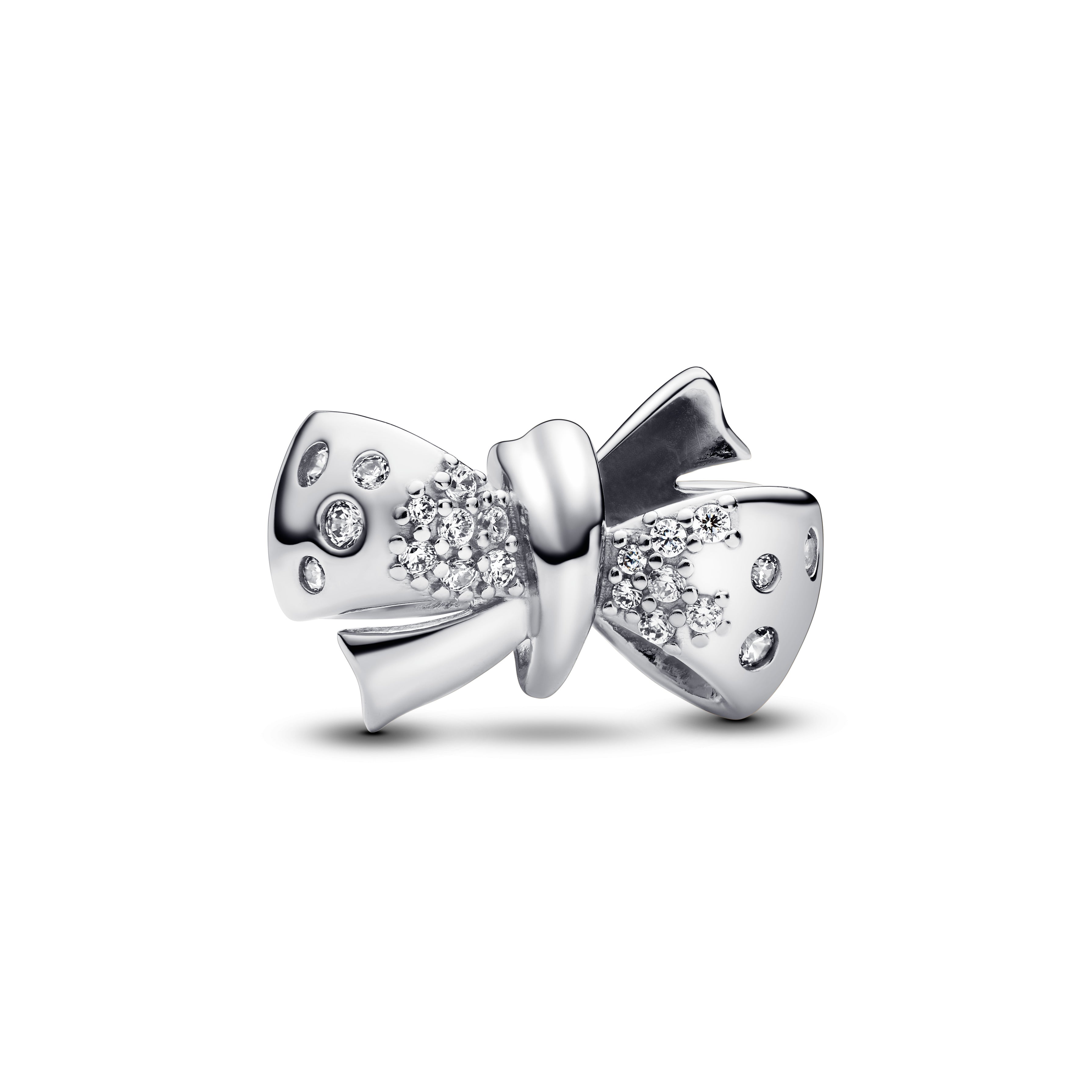 PANDORA Sparkling Bow Charm Cubic Zirconia Silver Charms Bracelet Charm Jewelry Gift