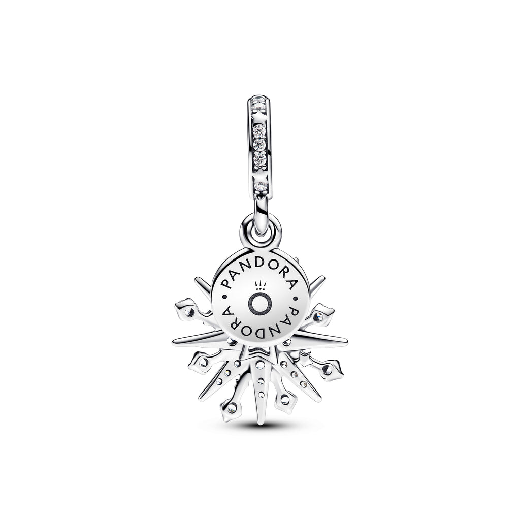 PANDORA Sparkling Firework Double Dangle Charm Cubic Zirconia Silver Colour And Sparkle Charms Bracelet Charm Jewelry Gift