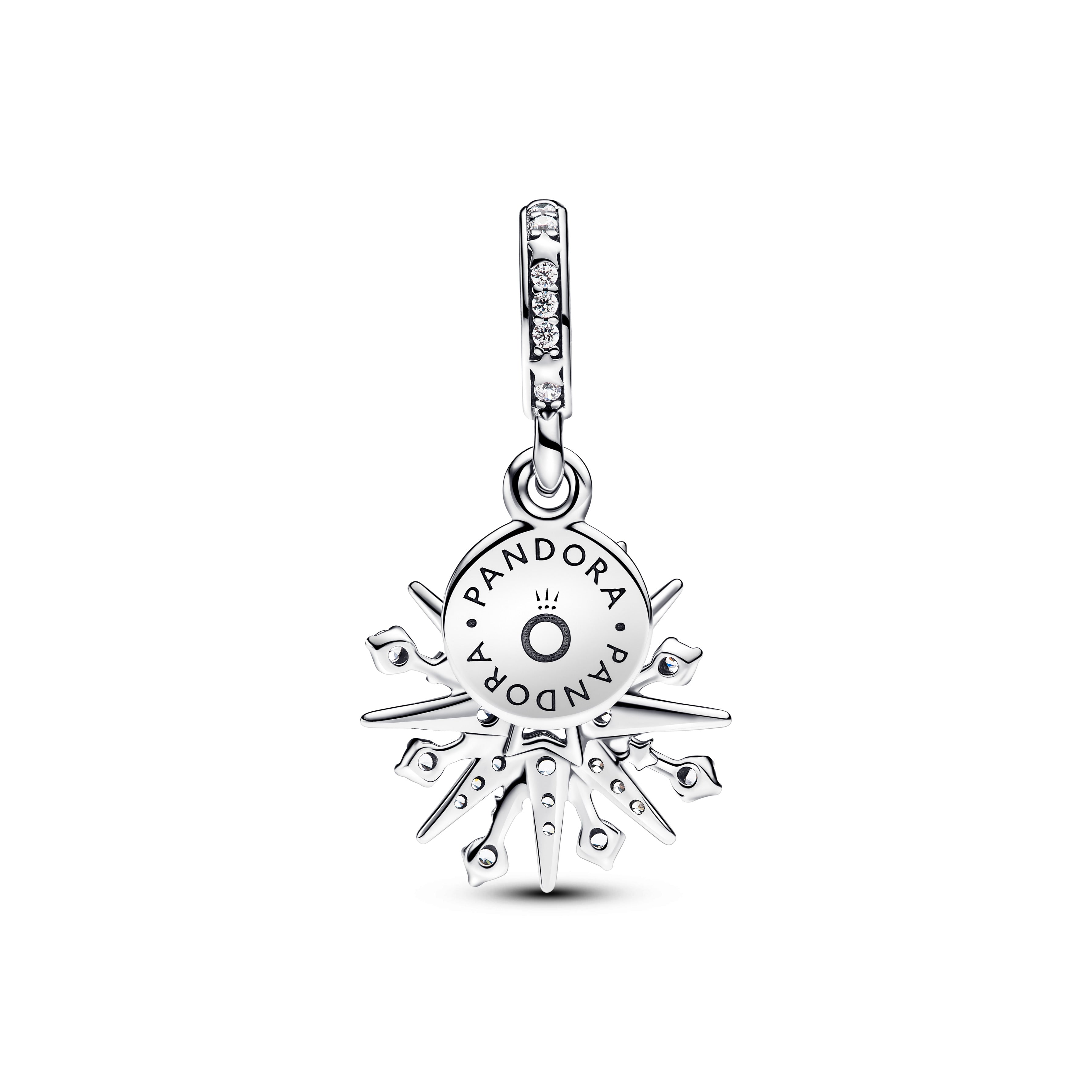 PANDORA Sparkling Firework Double Dangle Charm Cubic Zirconia Silver Colour And Sparkle Charms Bracelet Charm Jewelry Gift