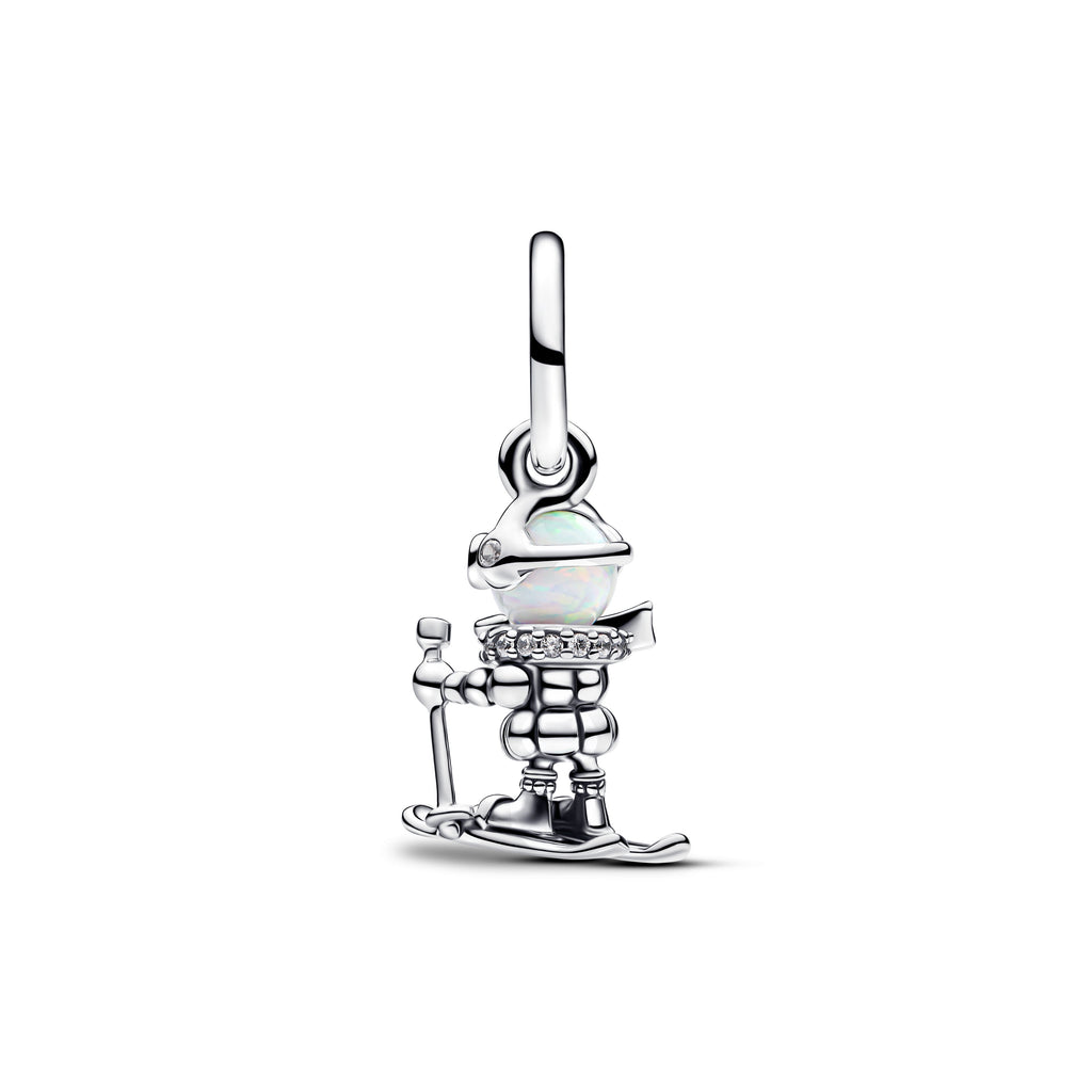 PANDORA Skier Dangle Charm Cubic Zirconia Silver Nature Charms Bracelet Charm Jewelry Gift