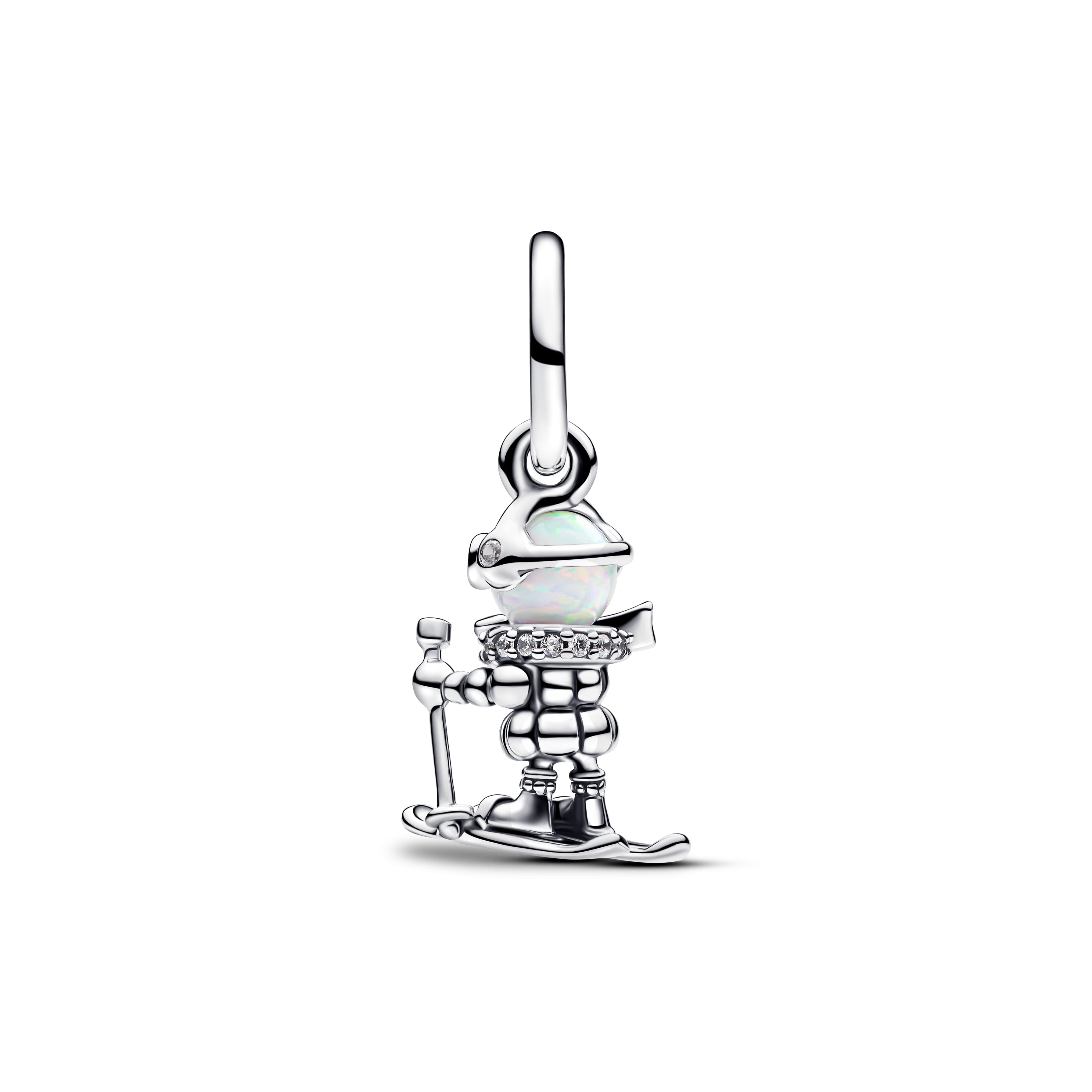 PANDORA Skier Dangle Charm Cubic Zirconia Silver Nature Charms Bracelet Charm Jewelry Gift