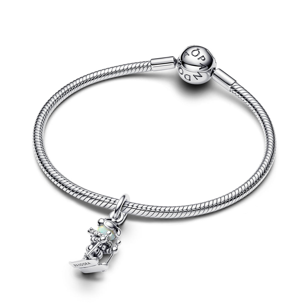 PANDORA Skier Dangle Charm Cubic Zirconia Silver Nature Charms Bracelet Charm Jewelry Gift