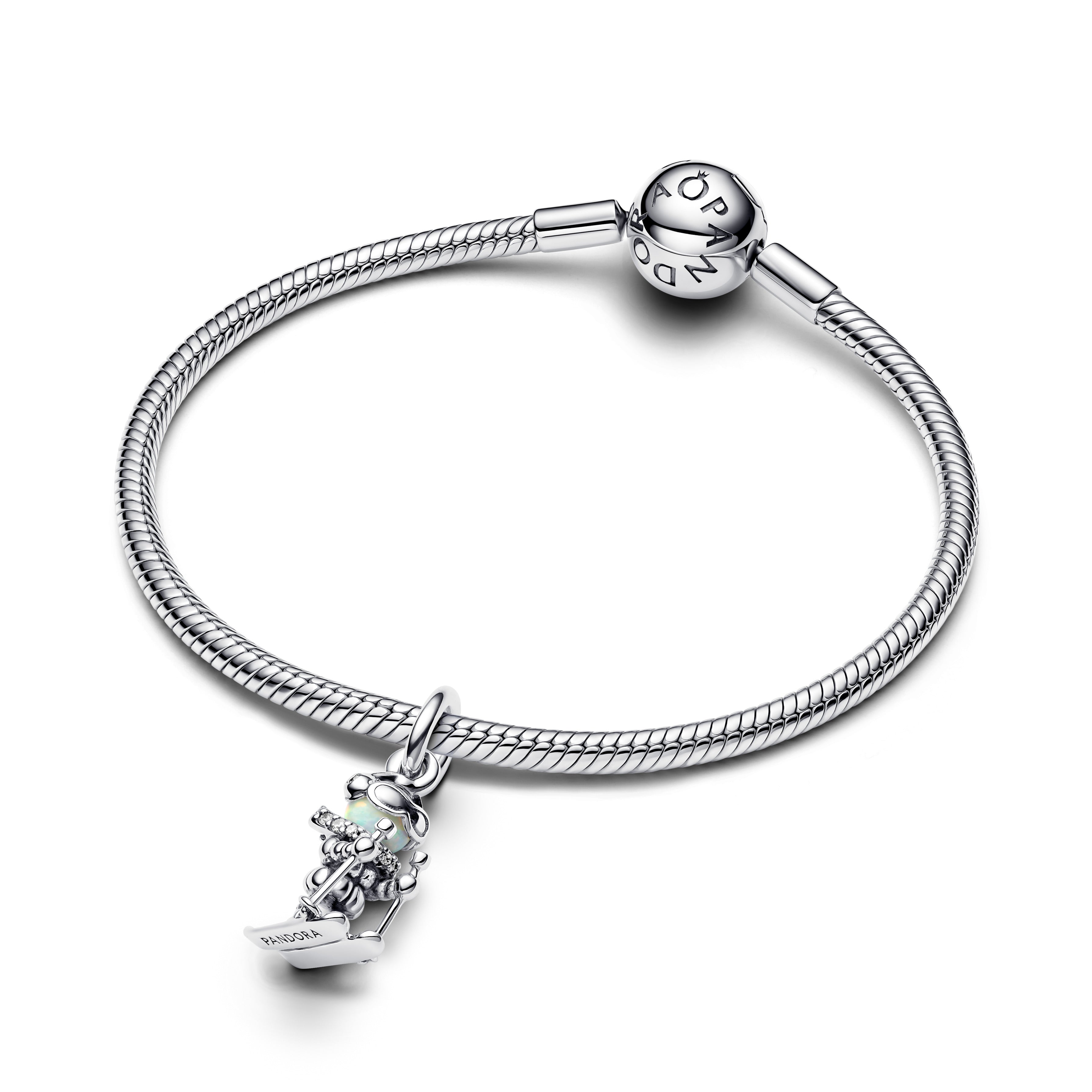 PANDORA Skier Dangle Charm Cubic Zirconia Silver Nature Charms Bracelet Charm Jewelry Gift
