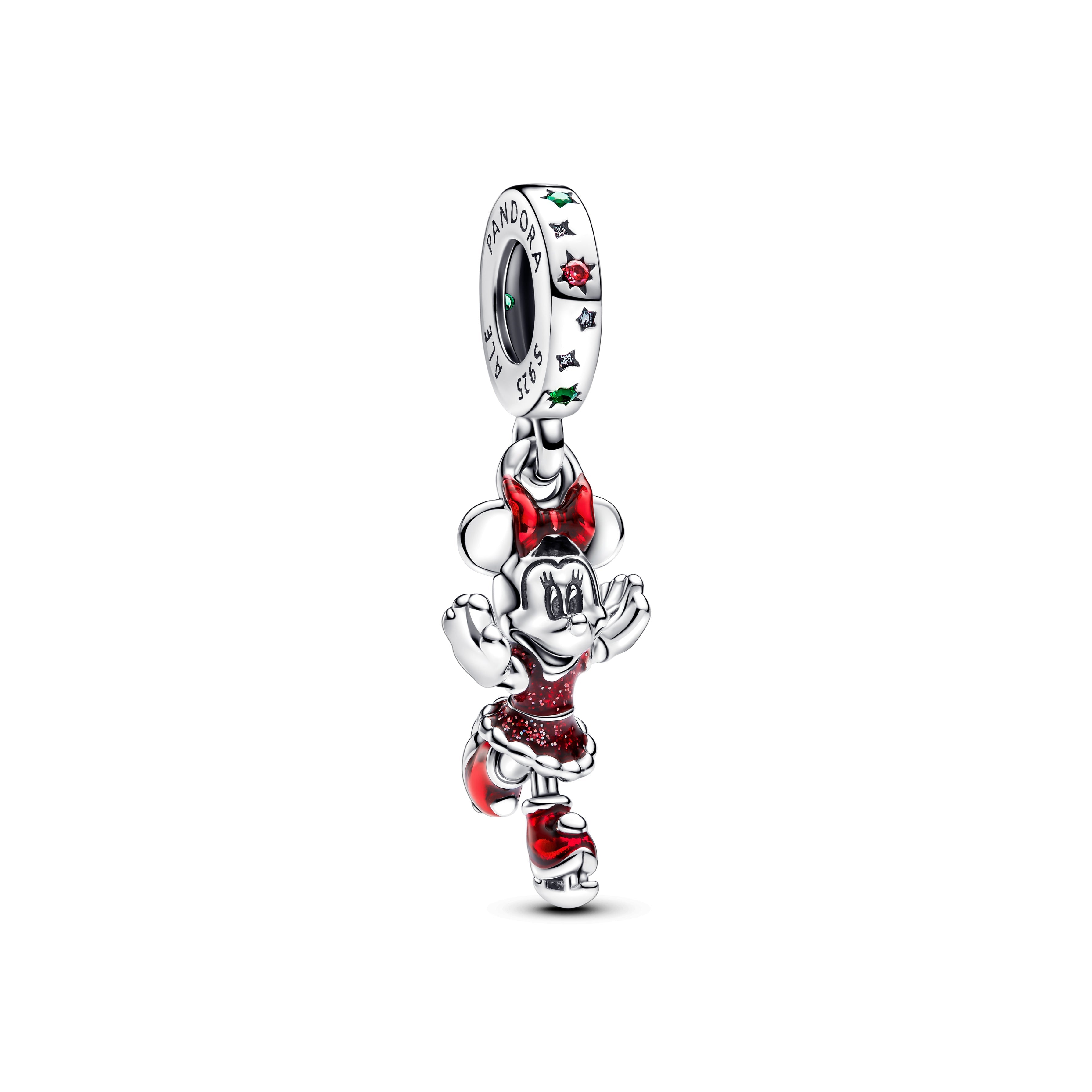 PANDORA Minnie Mouse Ice Skating Dangle Charm Cubic Zirconia Red Disney X PANDORA Charms Bracelet Charm Jewelry Gift