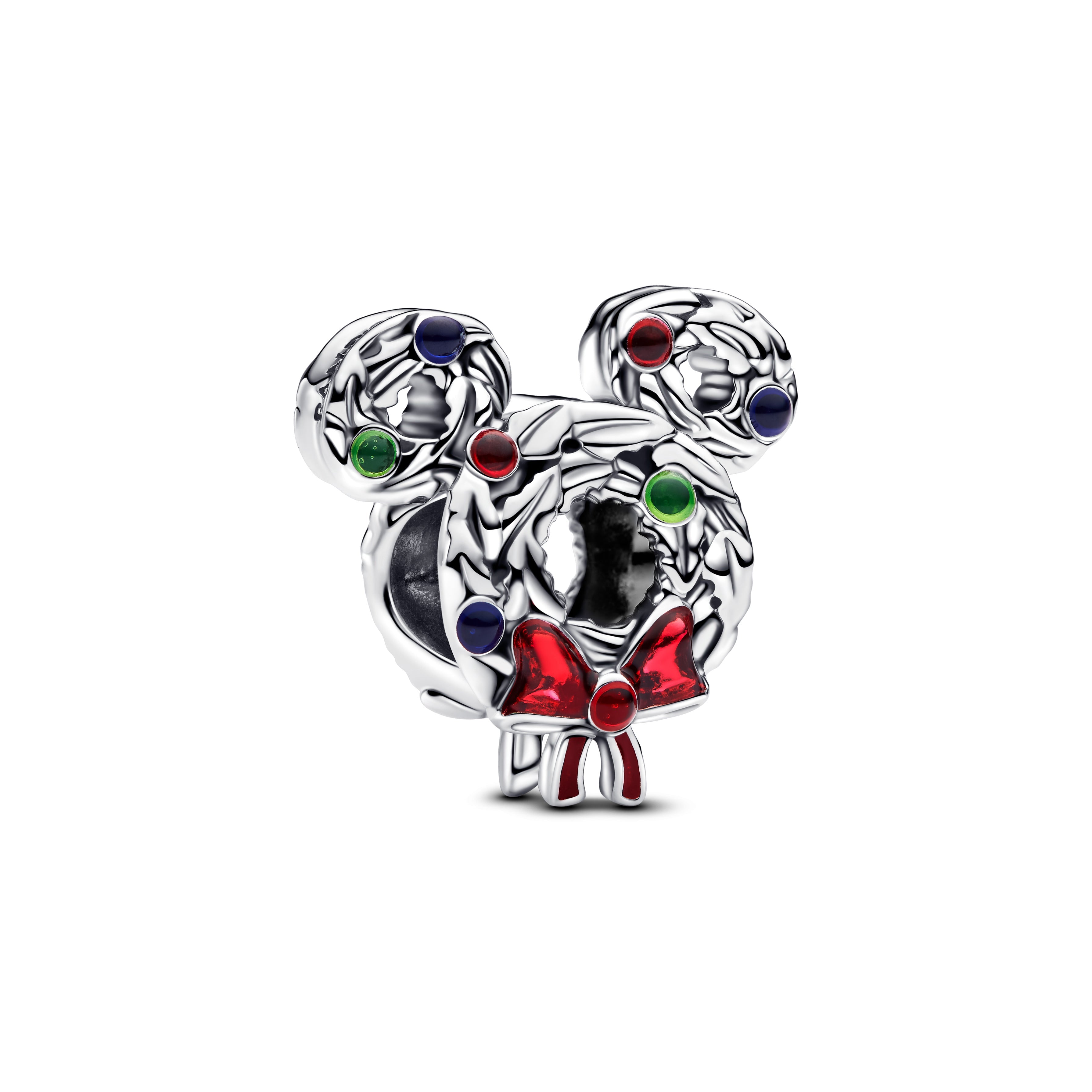 PANDORA Disney Mickey Mouse Christmas Wreath Charm Enamel Blue Disney X PANDORA Charms Bracelet Charm Jewelry Gift