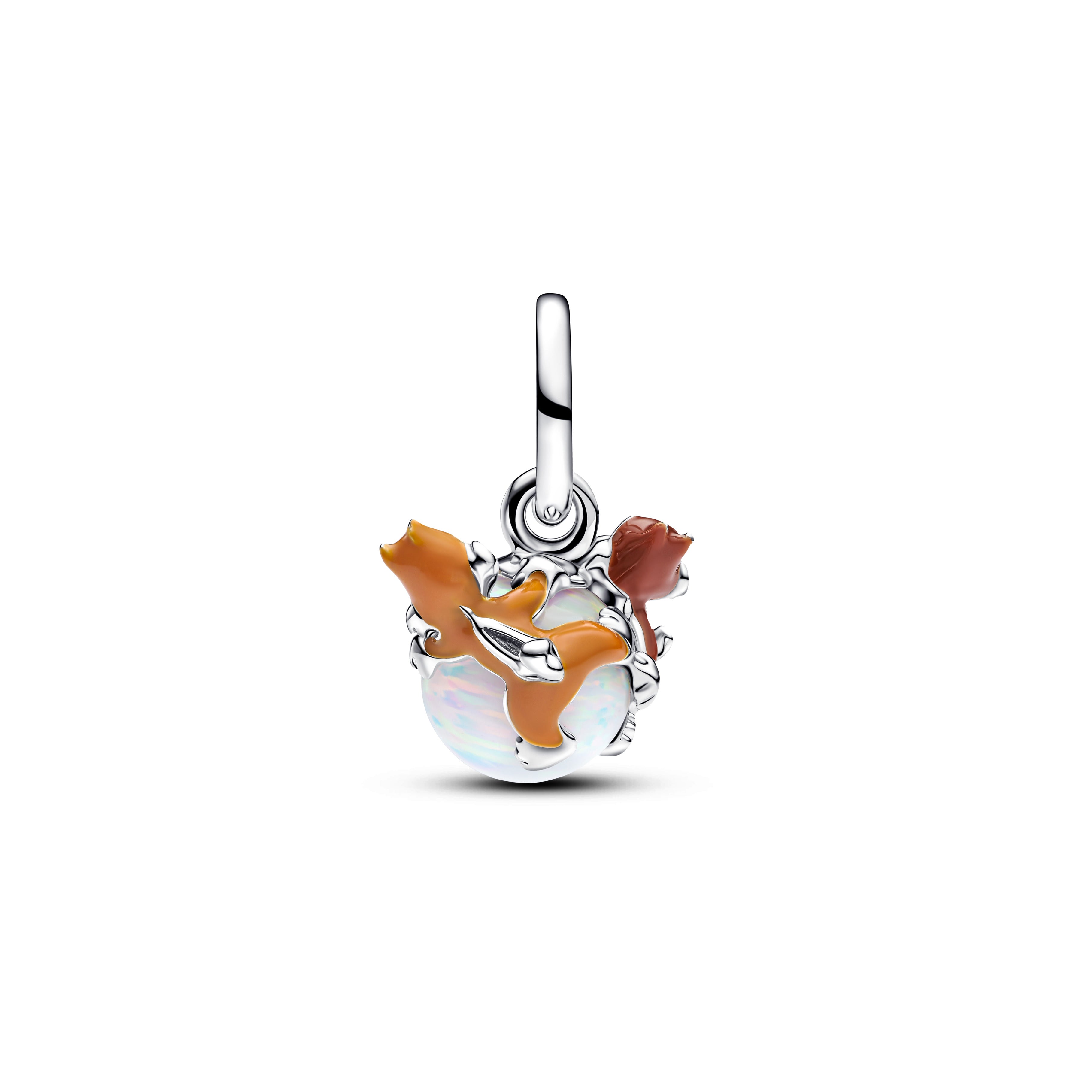 PANDORA Disney Chip And Dale Bauble Dangle Charm Enamel Silver Disney X PANDORA Charms Bracelet Charm Jewelry Gift