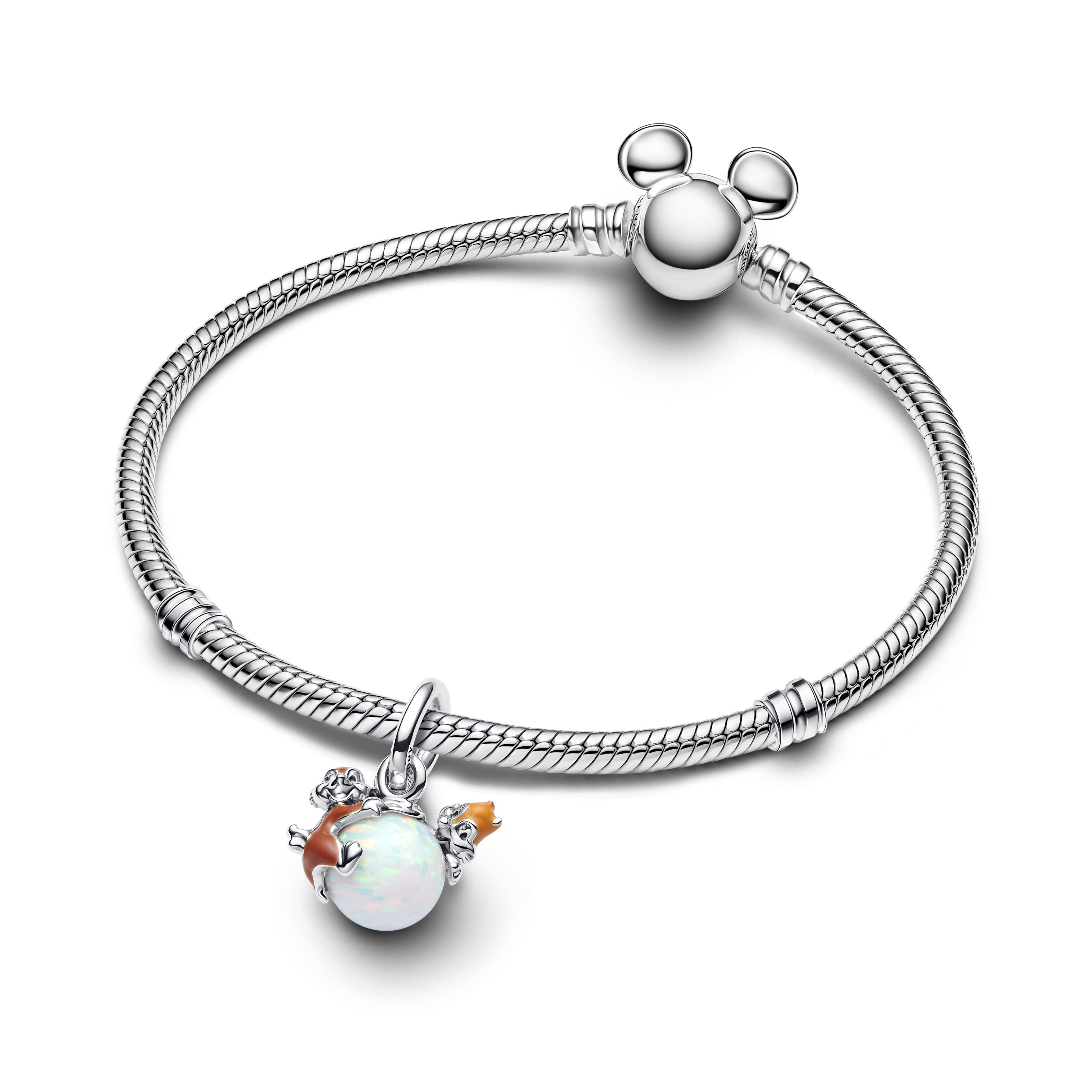 PANDORA Disney Chip And Dale Bauble Dangle Charm Enamel Silver Disney X PANDORA Charms Bracelet Charm Jewelry Gift