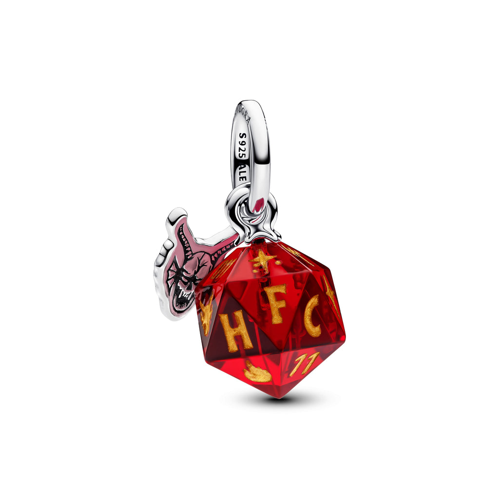 PANDORA Stranger Things Hellfire Club Dice Dangle Charm Murano Glass Red Charms Bracelet Charm Jewelry Gift