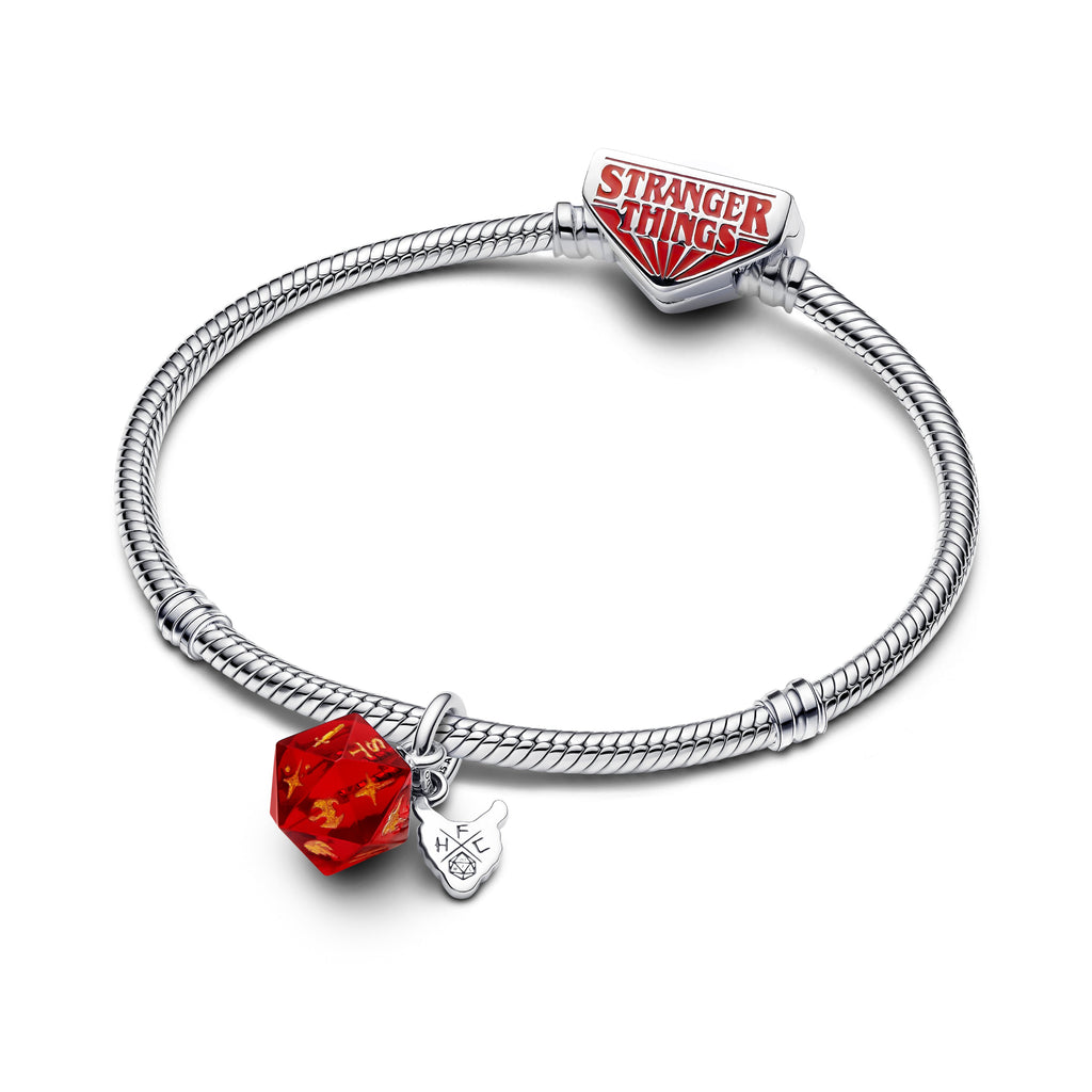 PANDORA Stranger Things Hellfire Club Dice Dangle Charm Murano Glass Red Charms Bracelet Charm Jewelry Gift