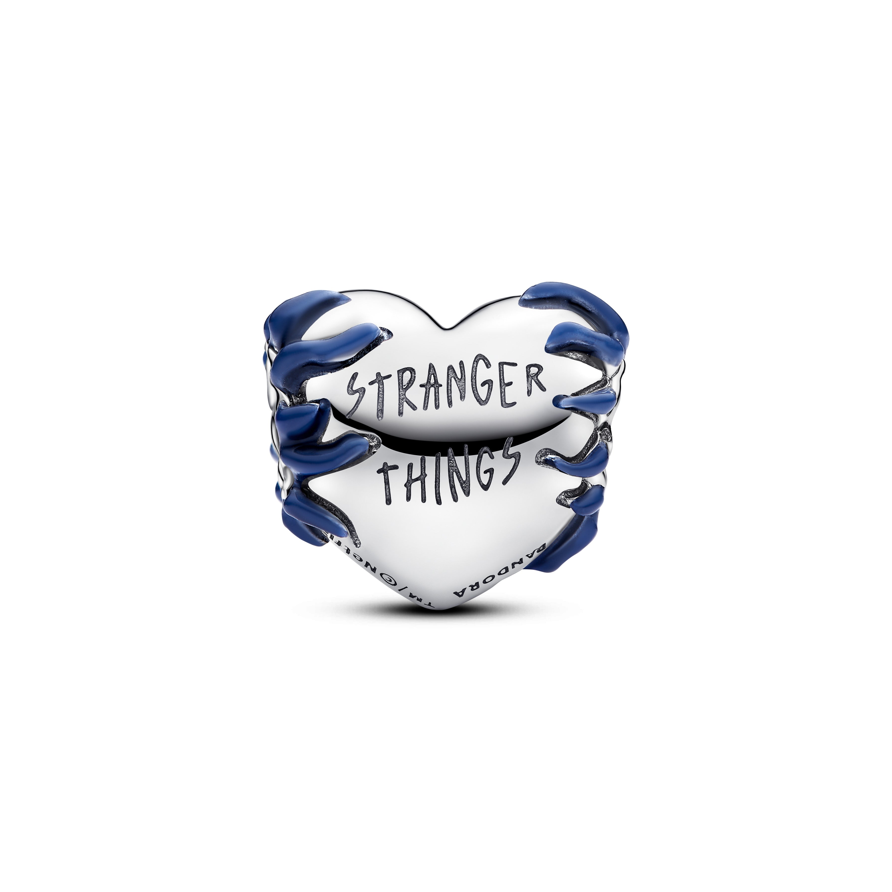 PANDORA Stranger Things Glow-in-the-dark Heart Charm Man Made Crystal Blue Charms Bracelet Charm Jewelry Gift