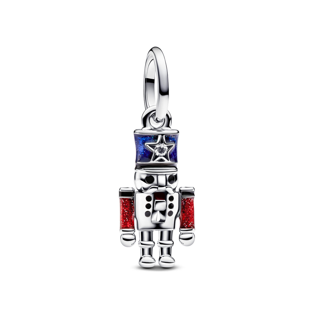 PANDORA Moveable Nutcracker Dangle Charm Cubic Zirconia Blue Family And Friends Charms Bracelet Charm Jewelry Gift