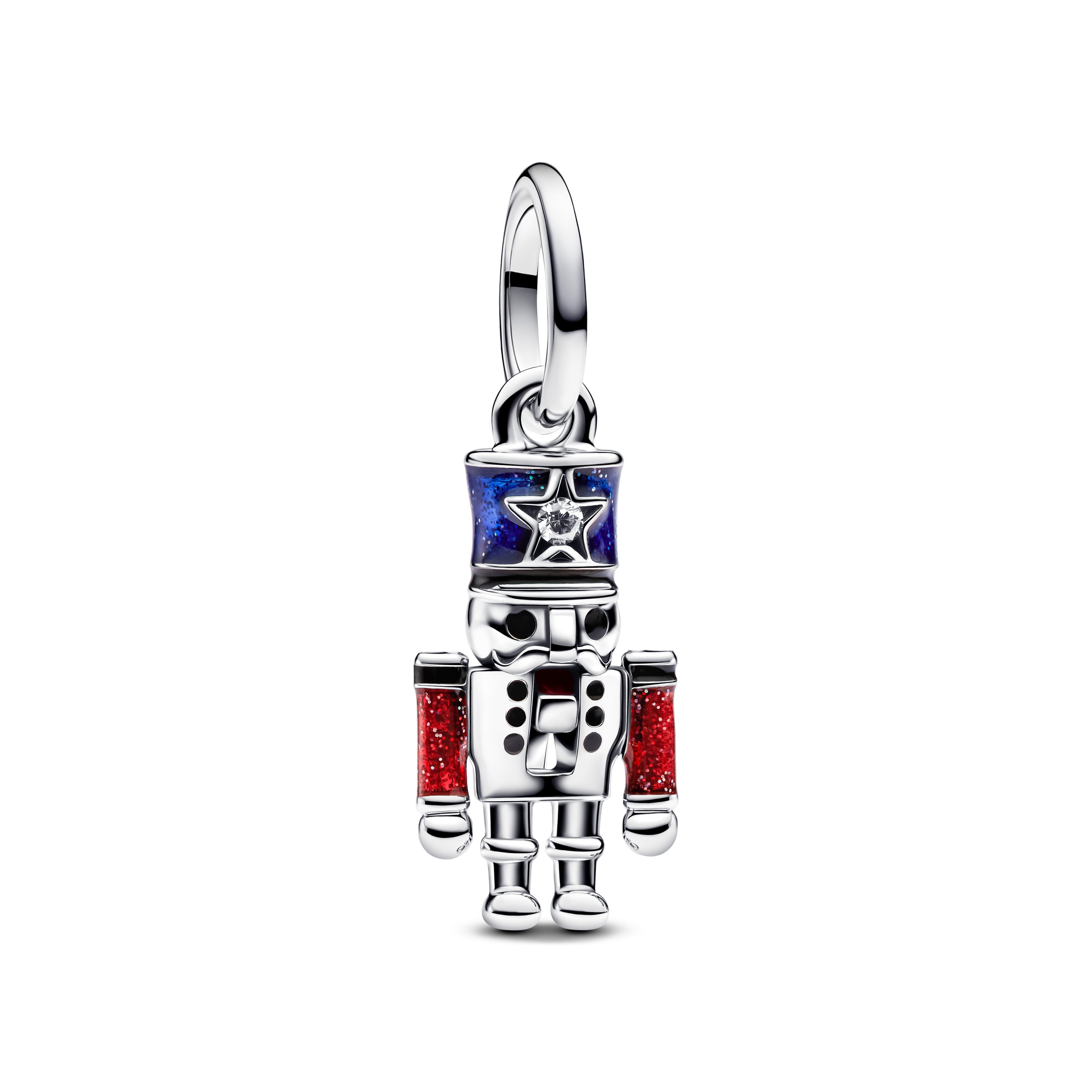 PANDORA Moveable Nutcracker Dangle Charm Cubic Zirconia Blue Family And Friends Charms Bracelet Charm Jewelry Gift