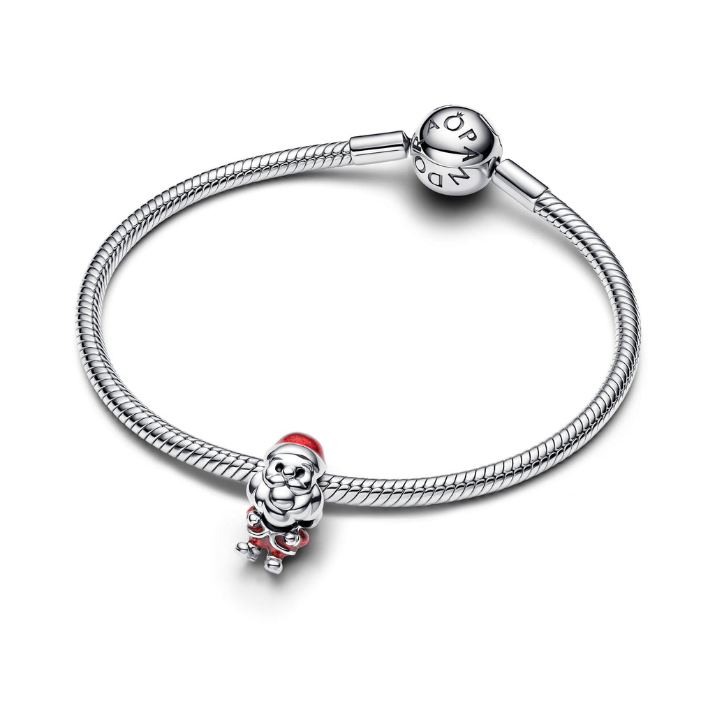PANDORA Playful Santa Charm Enamel Red Family And Friends Charms Bracelet Charm Jewelry Gift