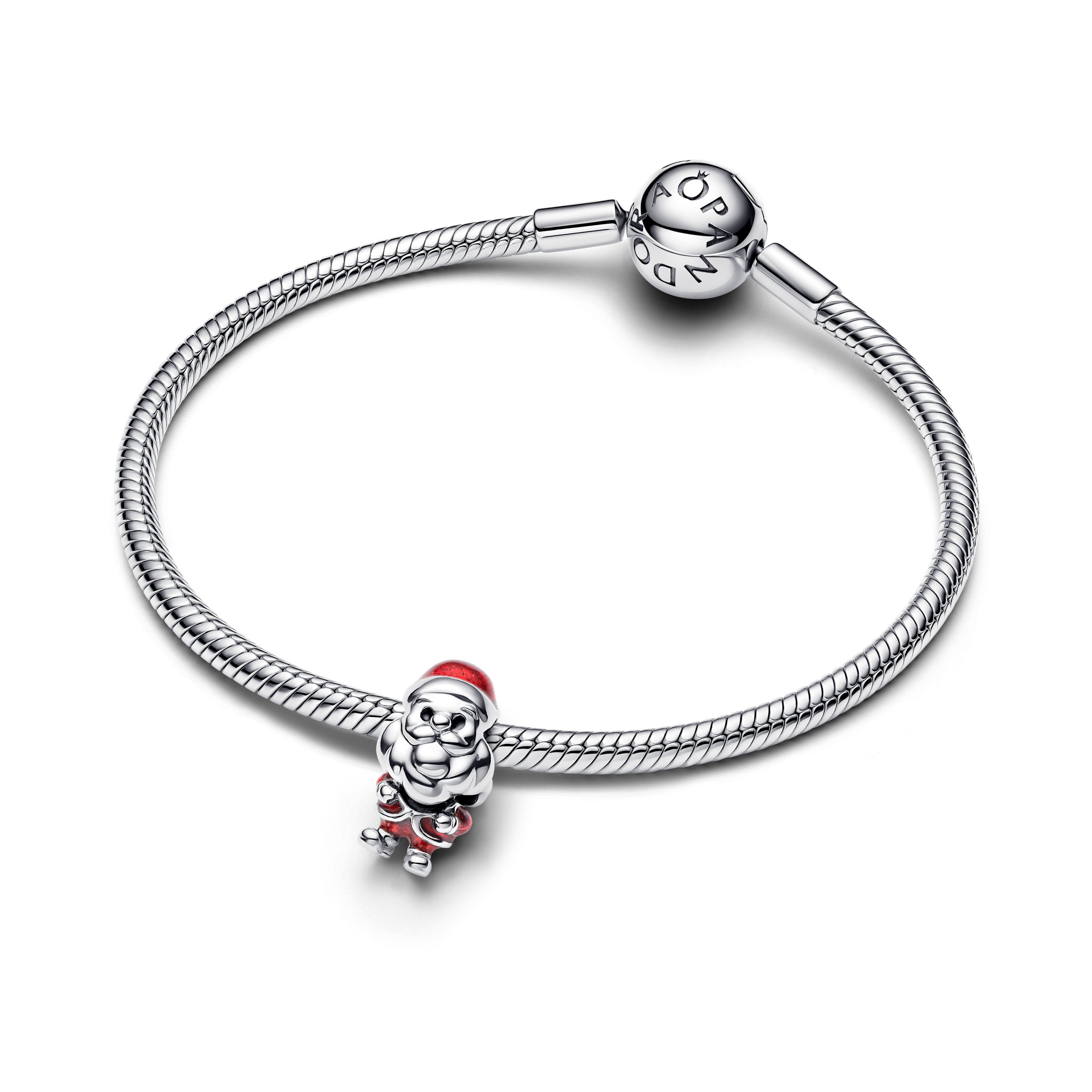 PANDORA Playful Santa Charm Enamel Red Family And Friends Charms Bracelet Charm Jewelry Gift