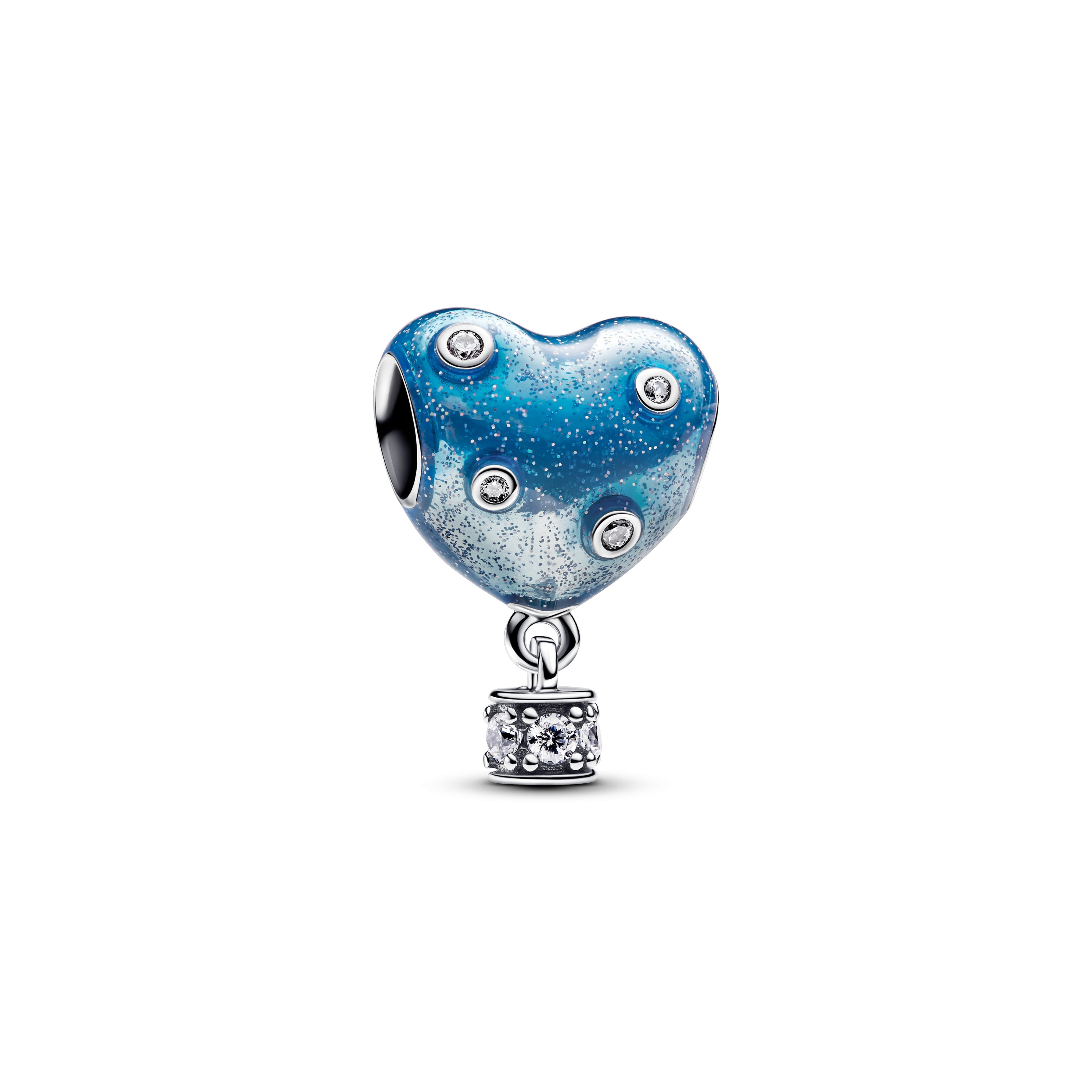 PANDORA Hot Air Balloon Heart Charm Cubic Zirconia Blue Charms Bracelet Charm Jewelry Gift